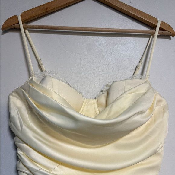 Other Oh Polly Satin Cowl Ruched Mini Dress – (Size 10) Size L / US 10 / IT 46 - 12 Thumbnail