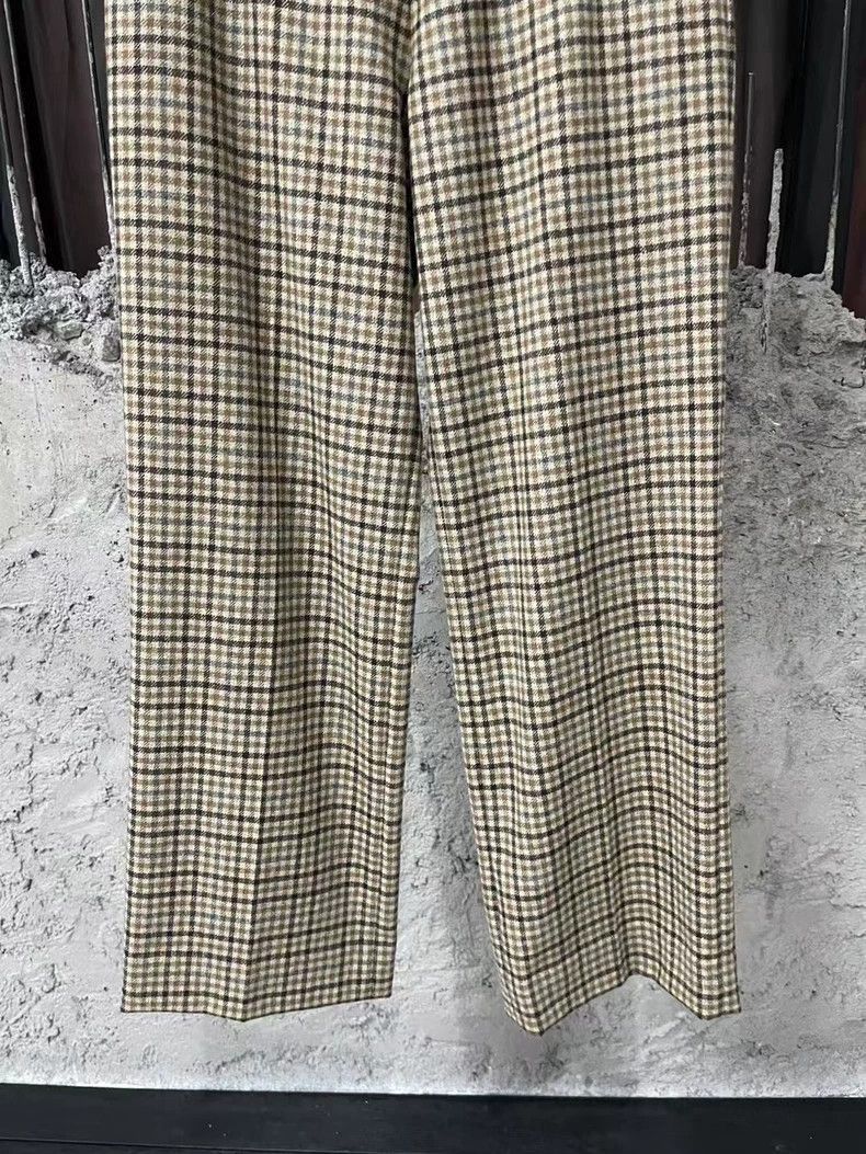 Celine Celine Houndstooth WideLeg Trousers Size US 34 / EU 50 - 4 Thumbnail