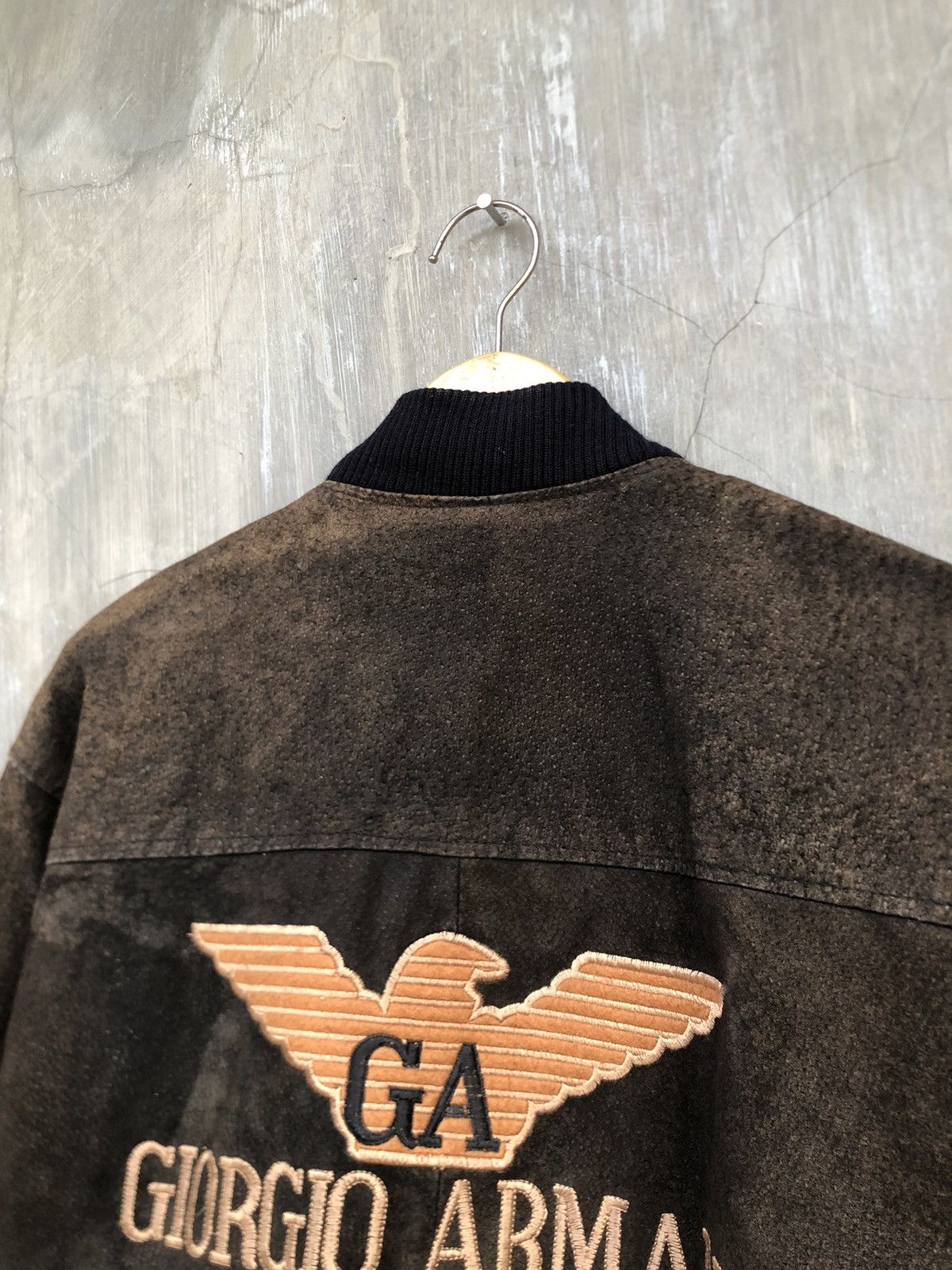Armani × Giorgio Armani × Vintage Vintage Giorgio Armani Leather Bomber Jacket Size US L / EU 52-54 / 3 - 10 Thumbnail