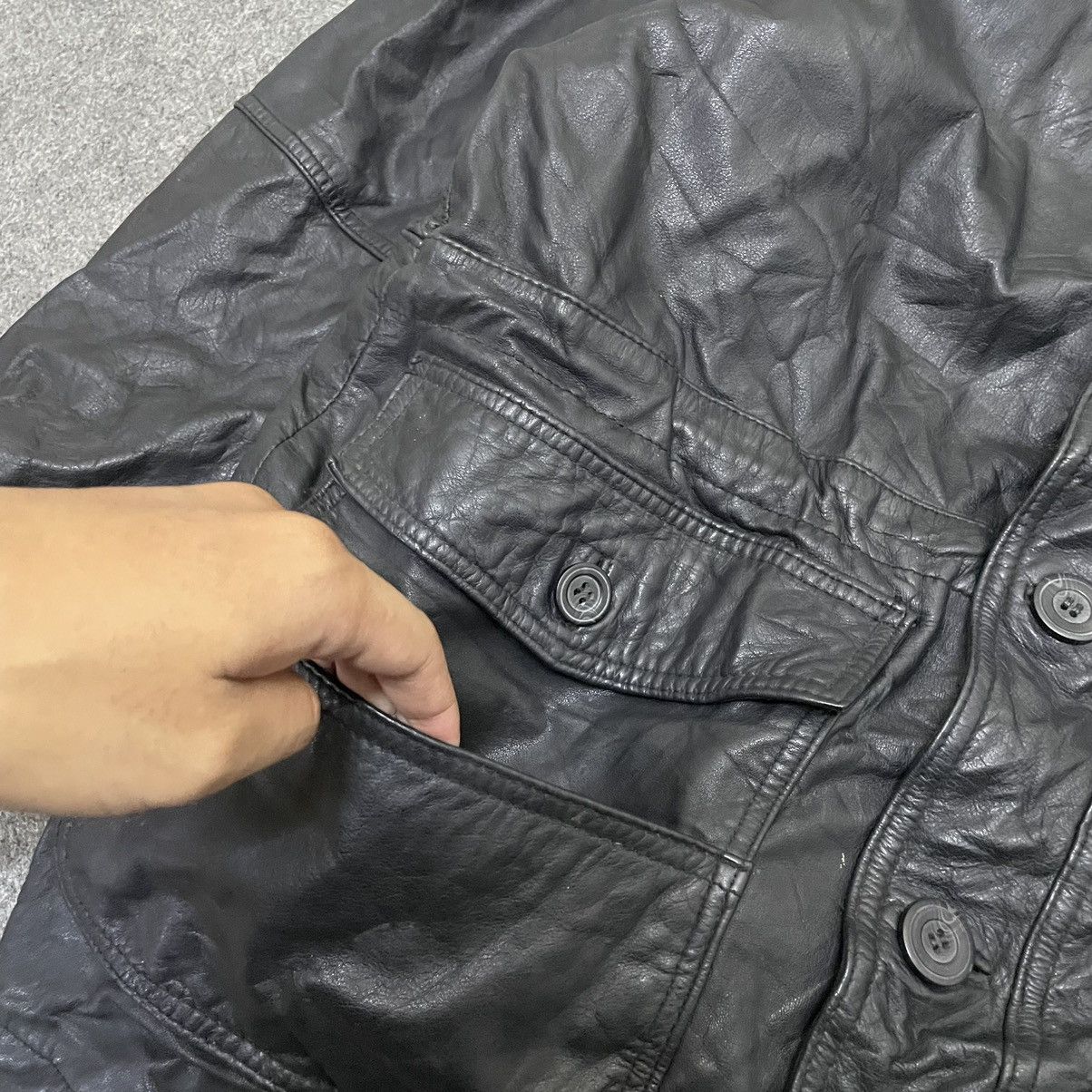 Genuine Leather × Japanese Brand Lmogees Cowhide Leather Jacket Quilted Lined Size US M / EU 48-50 / 2 - 4 Thumbnail