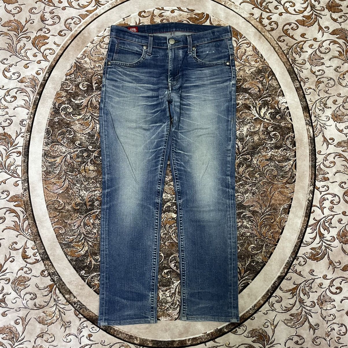 Edwin 🔥Vintage Edwin Blue Trip Stoned Washed Distress Denim Jeans Size US 32 / EU 48 - 1 Thumbnail