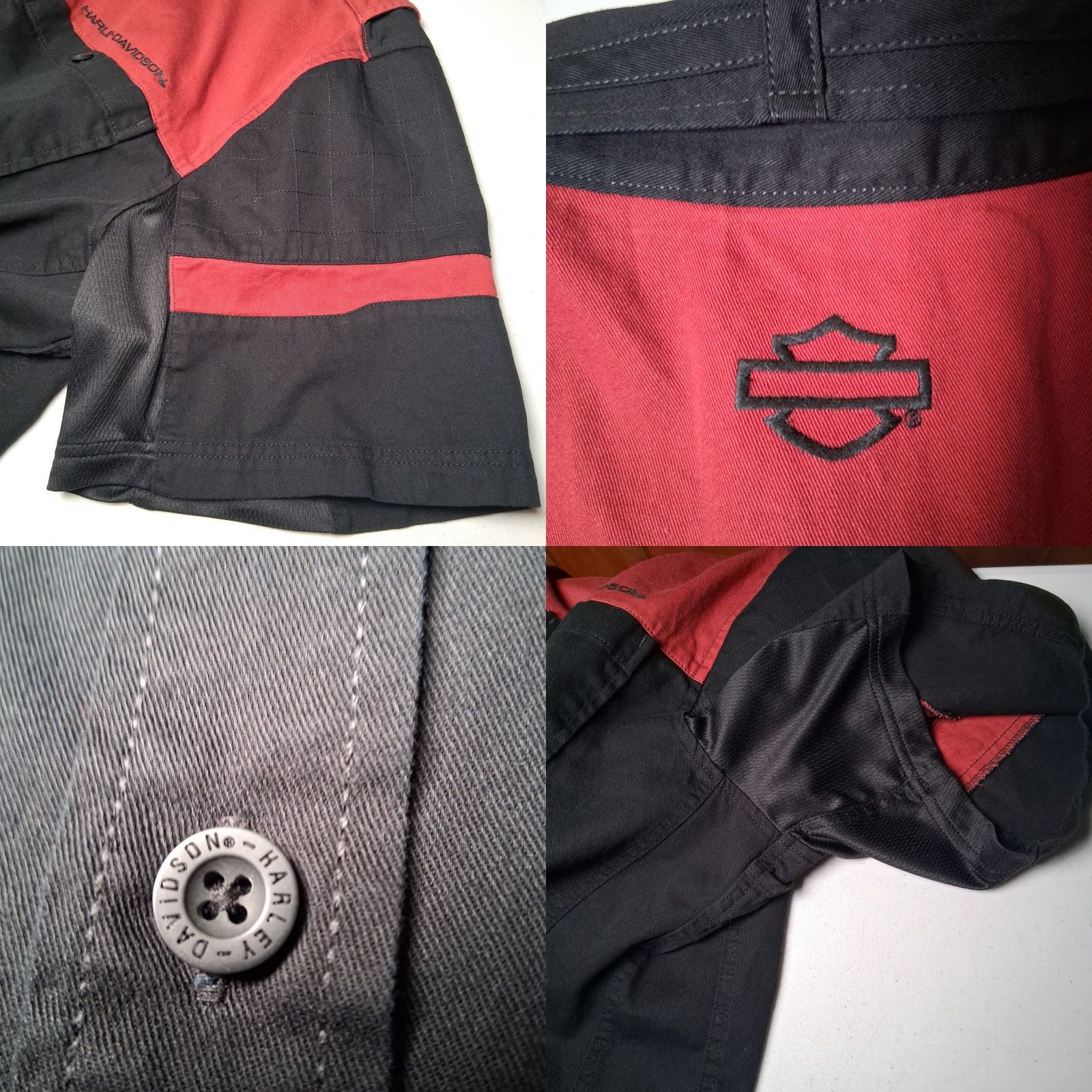 Harley Davidson Harley-Davidson Shirt Men 2XL Black Maroon Twill Button-Up Vented Embroidered Biker Moto Shirt Size US XXL / EU 58 / 5 - 10 Thumbnail