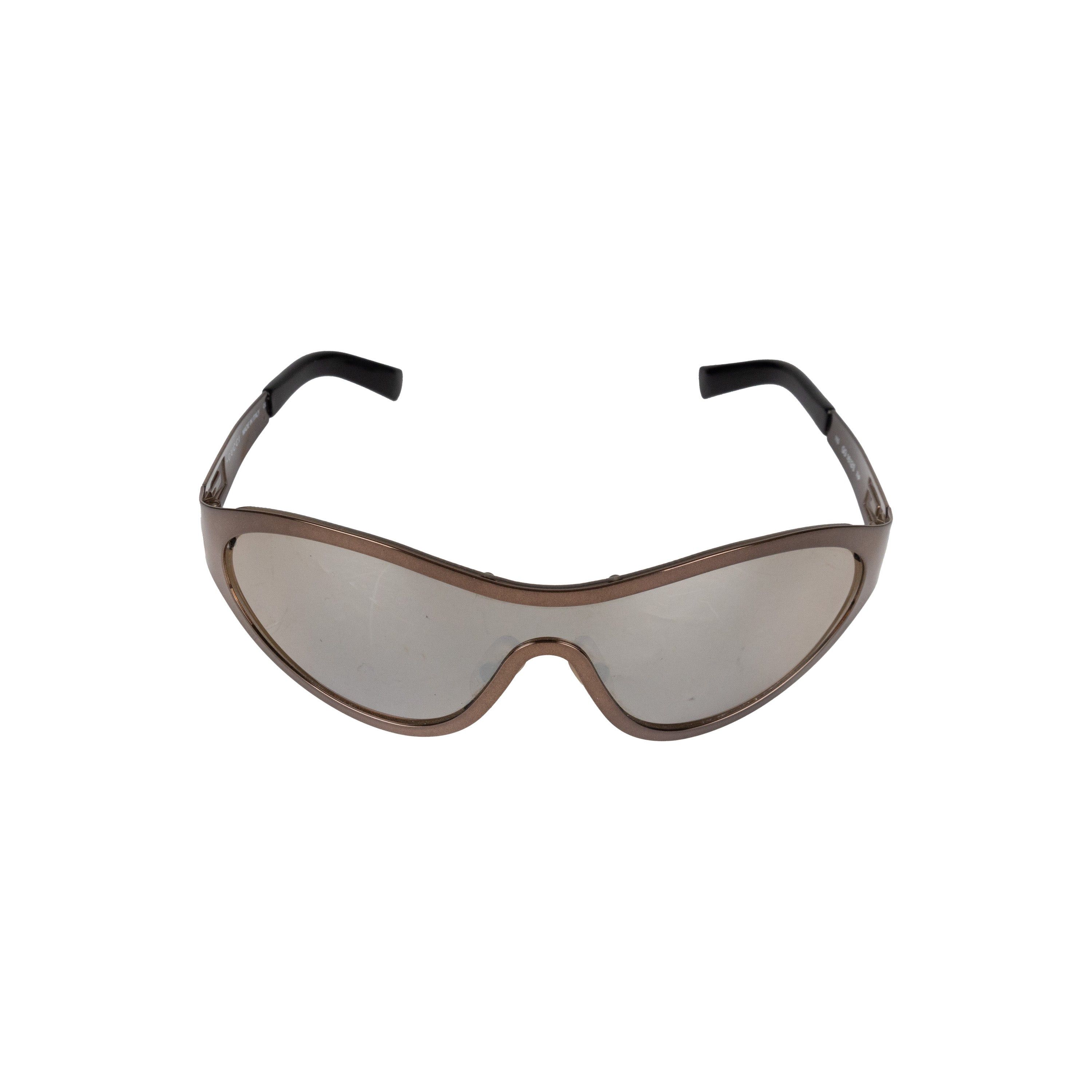 image of Gucci Gucci Metallic Shield Sunglasses in Brown, Women's