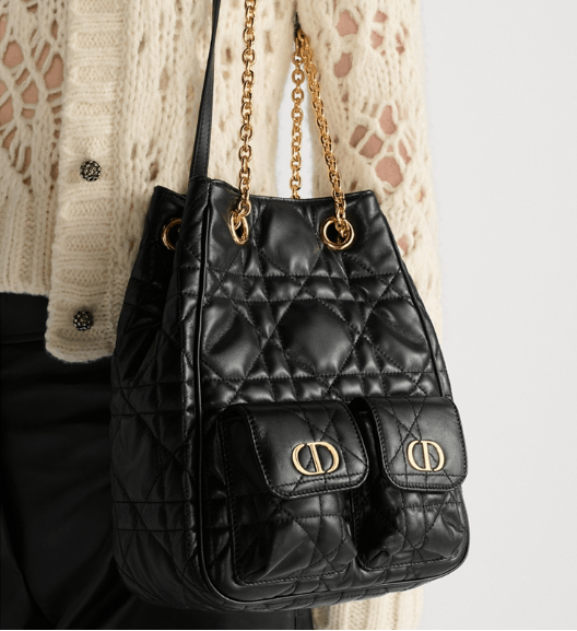 Dior o1w1db10426 M3375U Size:OS / Medium Caro Backpack in Black Size ONE SIZE - 7 Thumbnail