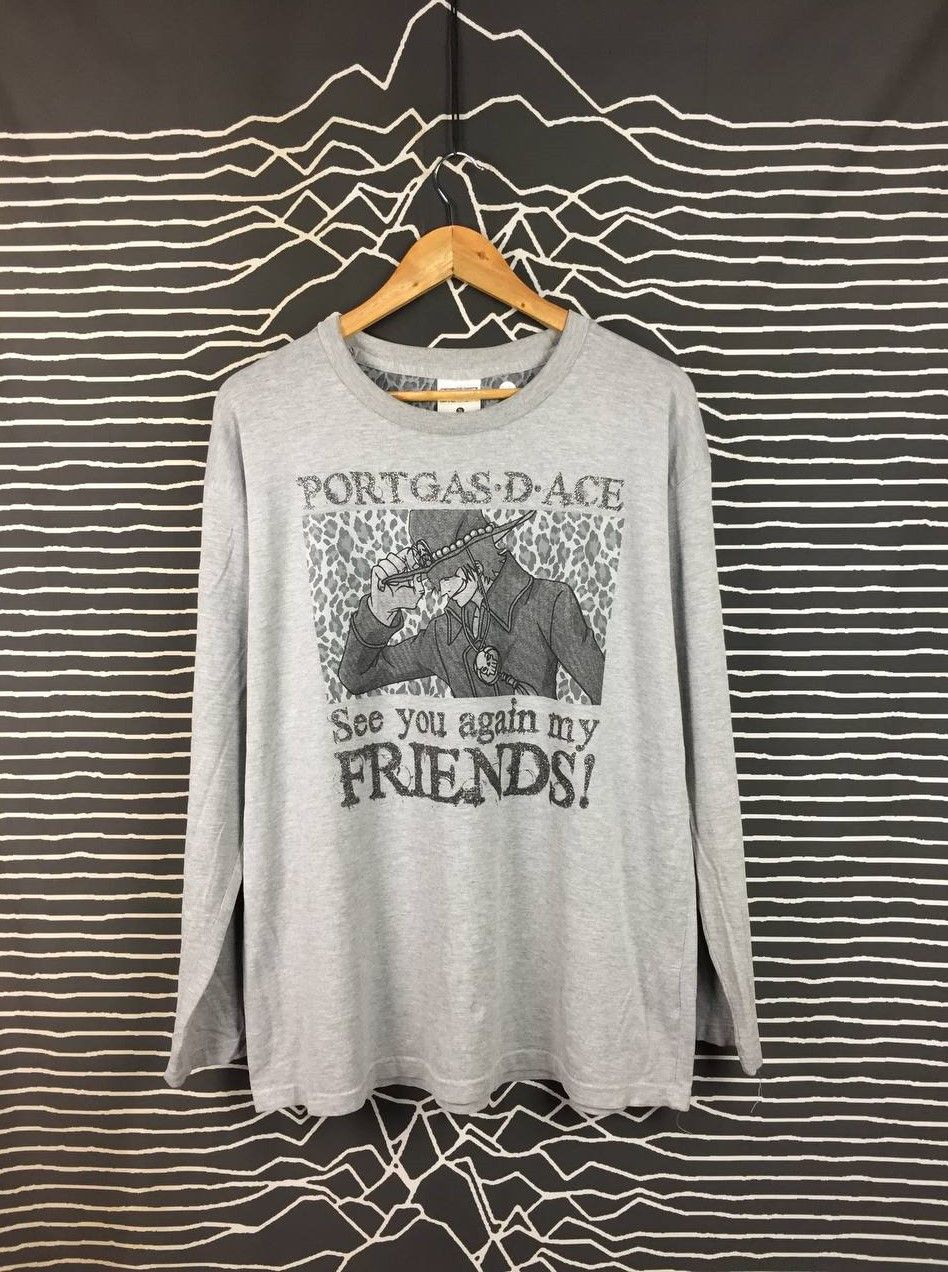 Anime One Piece Portgas D. Ace See You Again My Friends Anime Tee Size US XL / EU 56 / 4 - 7 Thumbnail