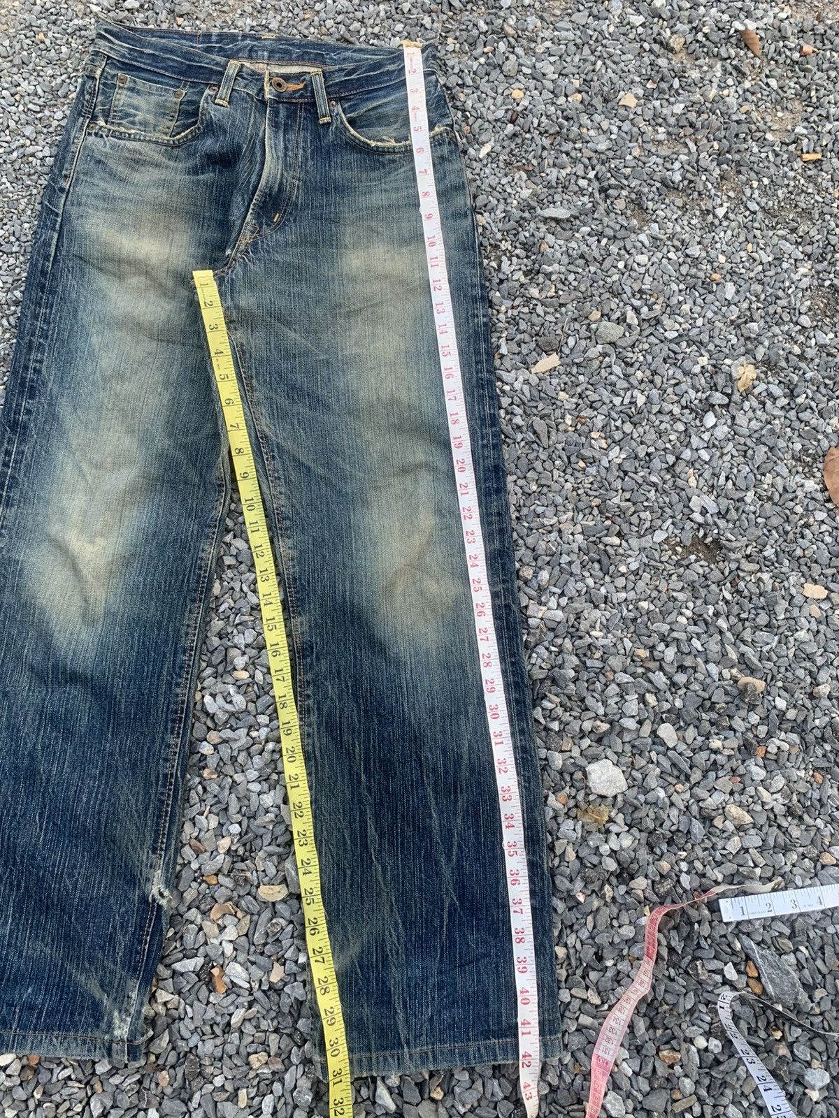 Kapital VINTAGE EDWIN 505z FADED & RUSTY SELVEDGE DISTRESSED DENIM Size US 30 / EU 46 - 21 Thumbnail