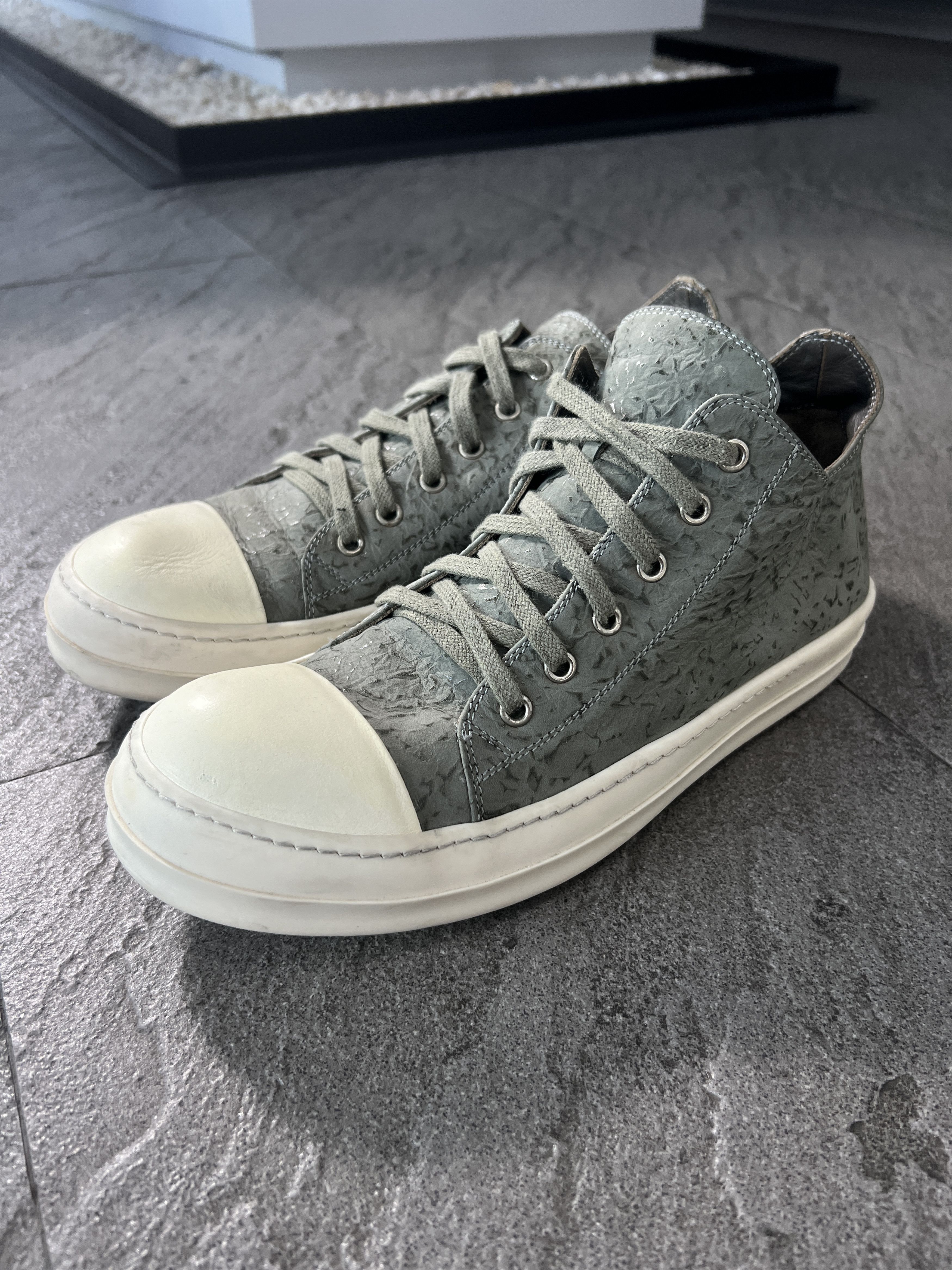 Rick Owens Rick Owens Ramones Low Top Grey Leather Sneakers EU41.5 Size US 8.5 / EU 41-42 - 1 Thumbnail