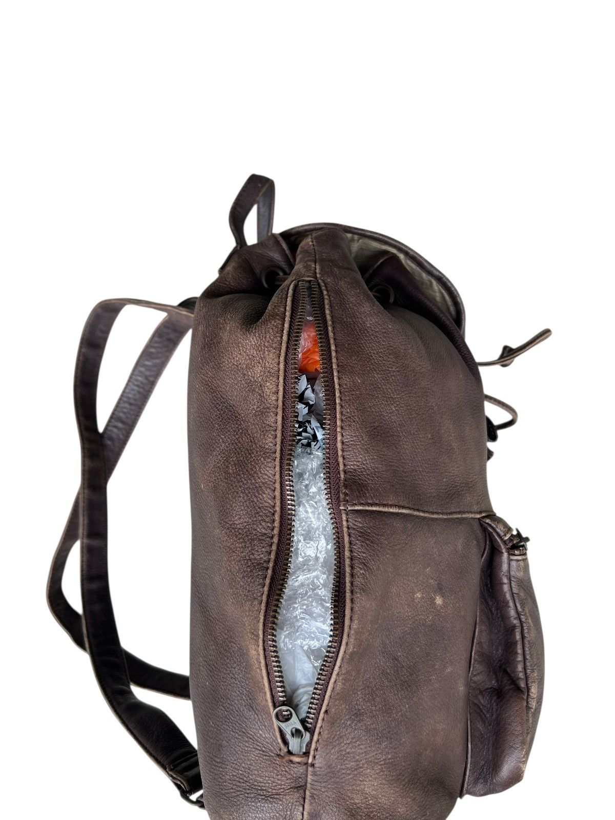 Leather Vintage DEAD HEAT Japan Patina Scratch Leather Backpack Bag Size ONE SIZE - 11 Thumbnail