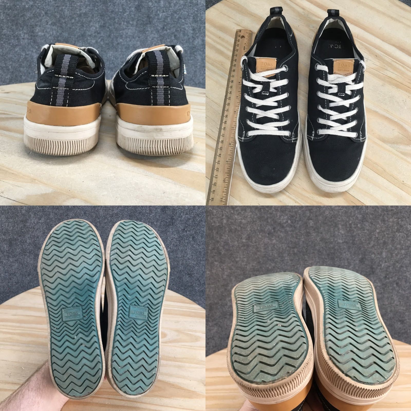 Toms TOMS Sneakers Womens 8.5 Black Trvl Lite Low Top Lace Up Canvas Casual Comfort Size M / US 6-8 / IT 42-44 - 8 Thumbnail