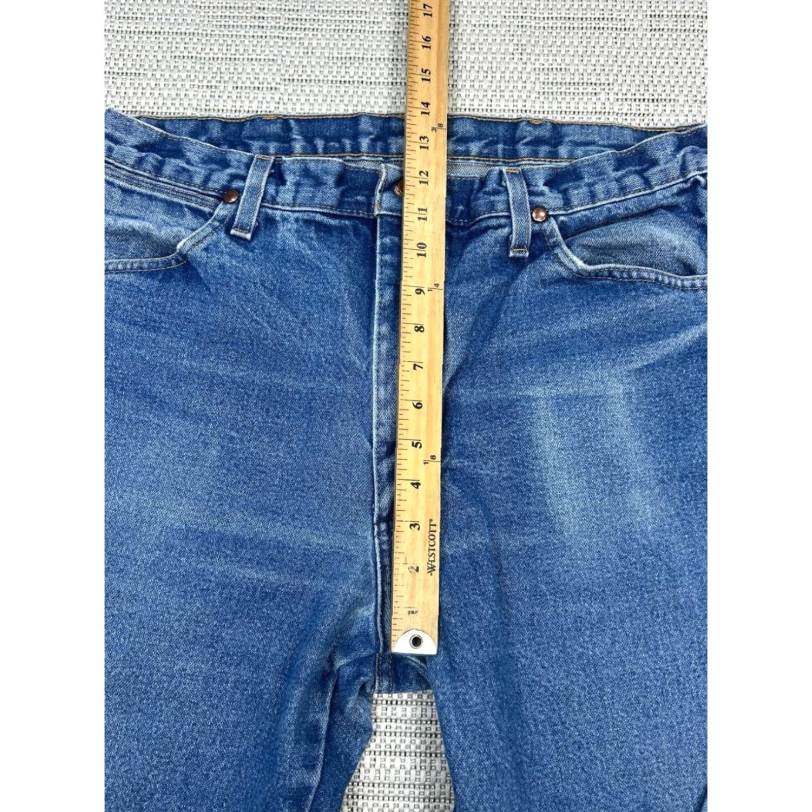Wrangler Wrangler Jeans Mens 36 Blue Denim Logo Cotton High Rise Straight Leg 34x33 Jeans Size US 36 / EU 52 - 5 Thumbnail