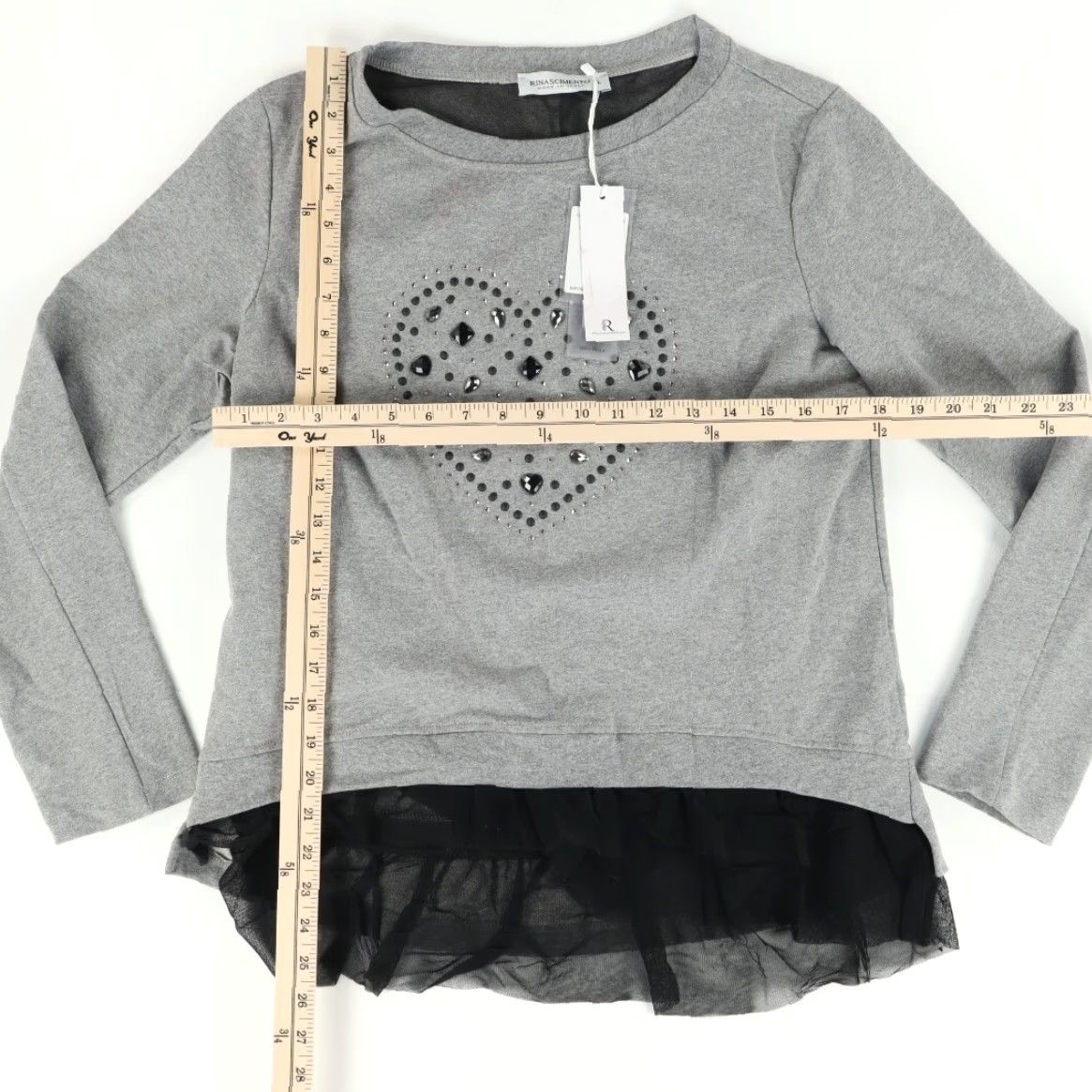 Vintage Rinascimento Felpa Plush Lace Skirted Rhinestone Heart Sweatshirt Women's L Size L / US 10 / IT 46 - 3 Thumbnail
