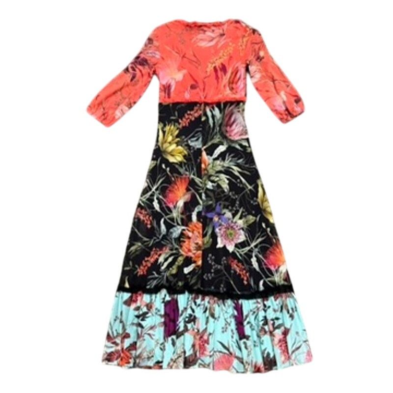 FUZZI FUZZI Floral Patchwork Midi Dress in Multi, Size XS Size XS / US 0-2 / IT 36-38 - 9 Thumbnail