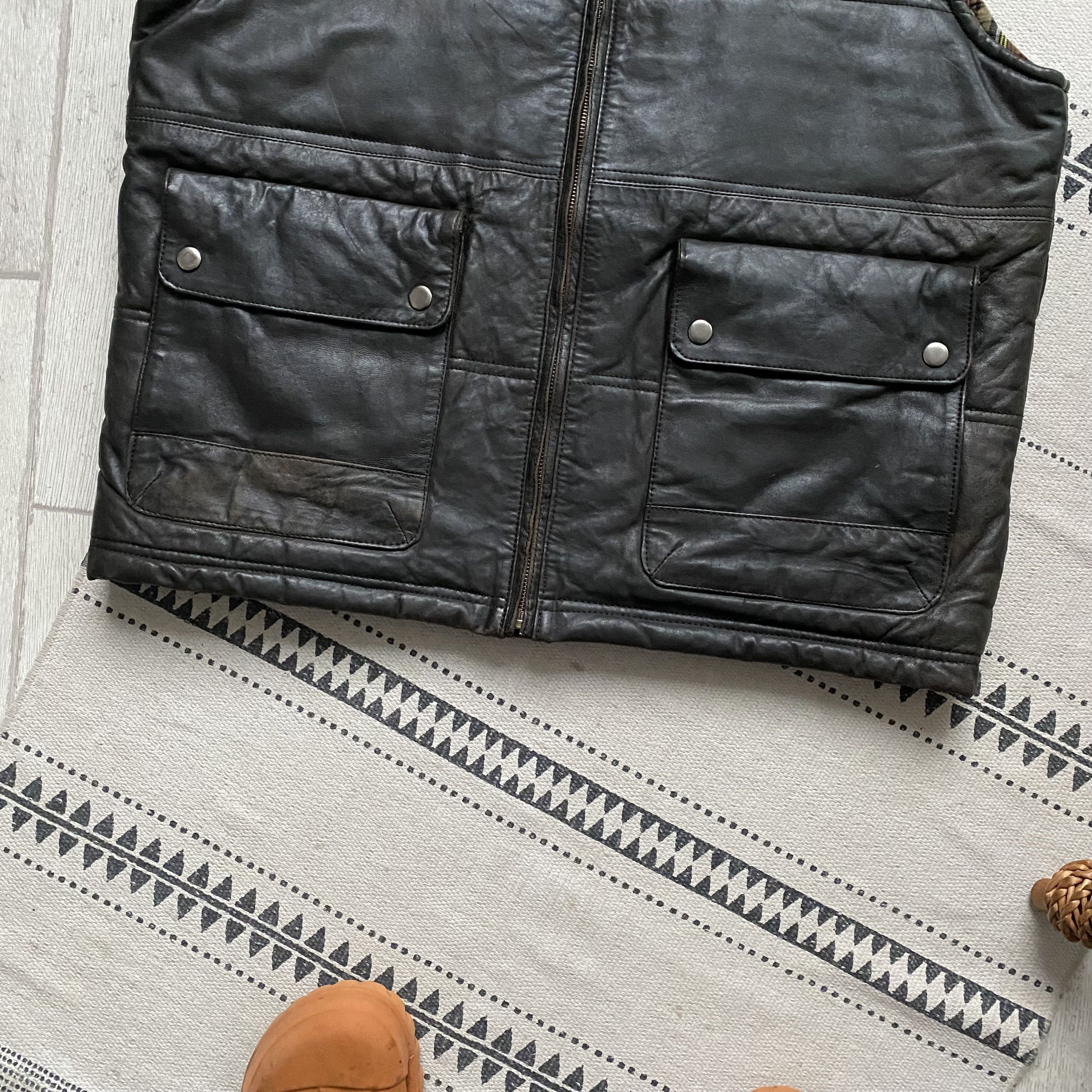 Genuine Leather Vintage 00s Real leather puffer vest jacket diesel style Size US M / EU 48-50 / 2 - 3 Thumbnail