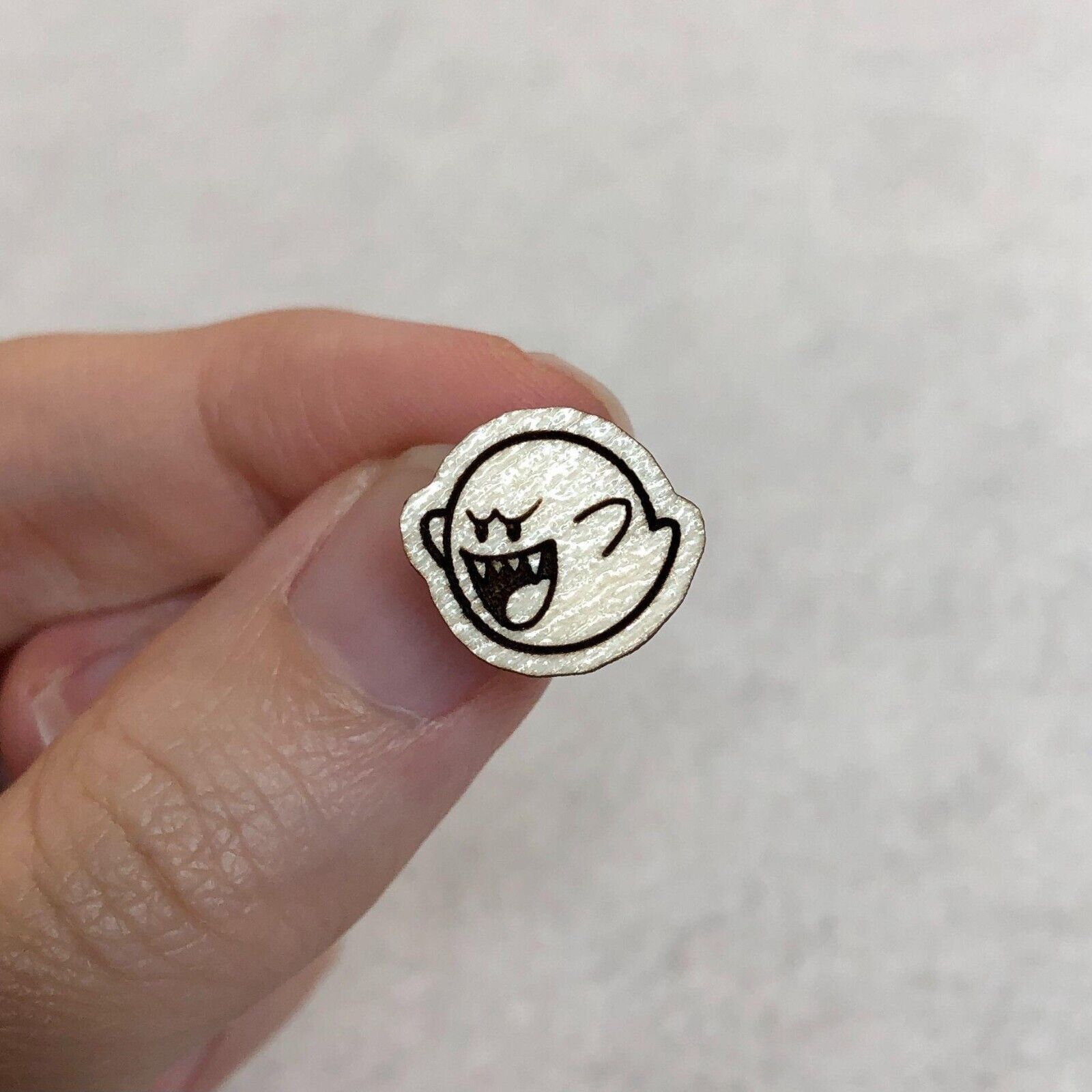 Nintendo Super Mario Boo Wood Stud Earrings Size ONE SIZE - 3 Thumbnail