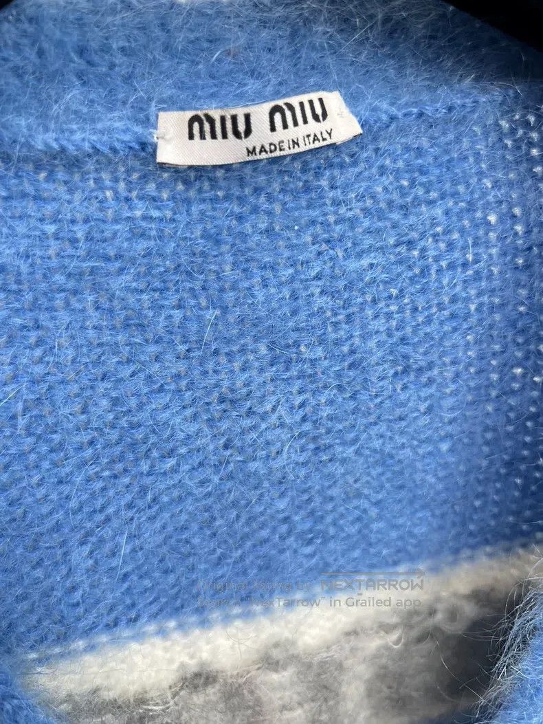 Miu Miu Miu Miu 38 Mohair knitted letter Logo cardigan coat Size M / US 6-8 / IT 42-44 - 3 Thumbnail