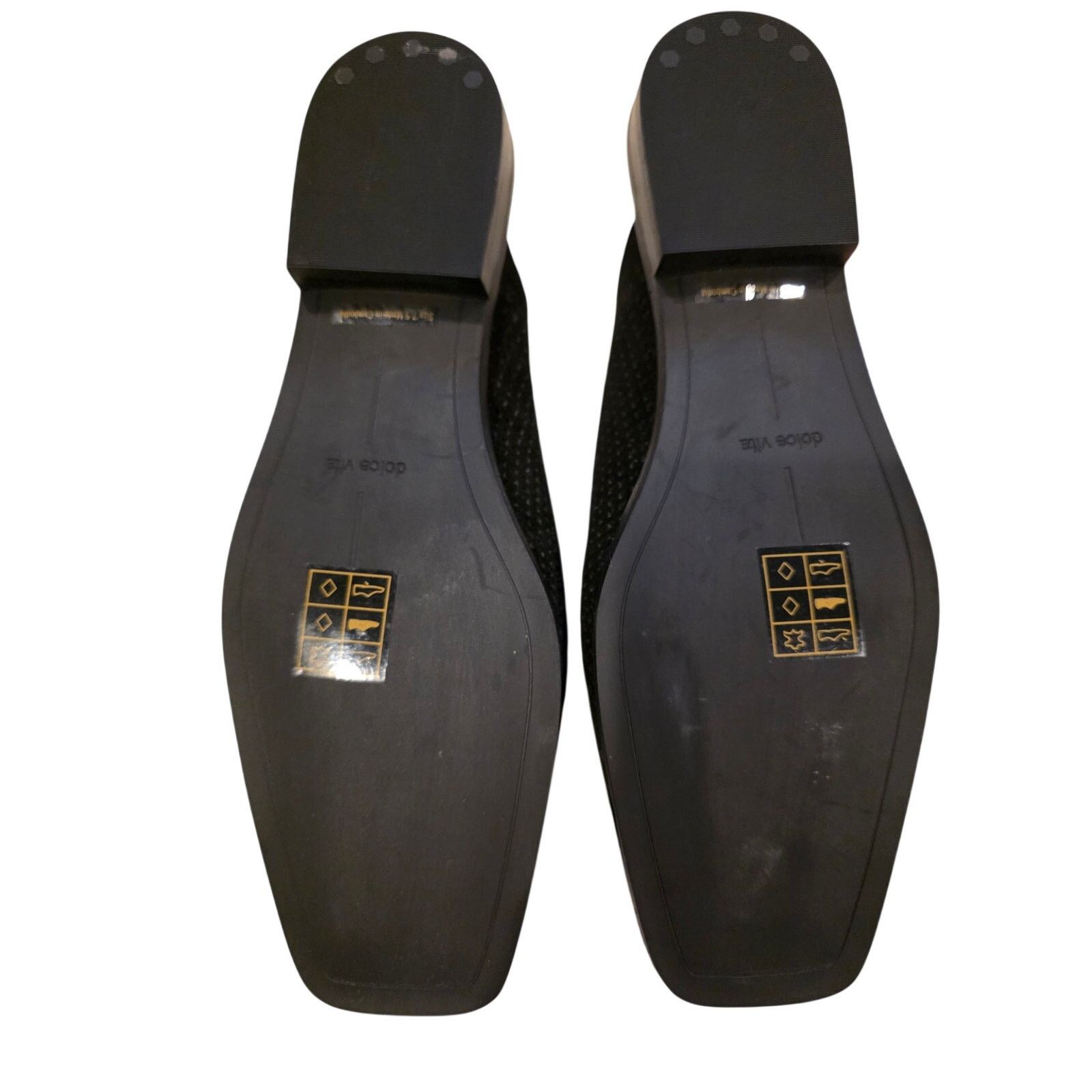 Dolce Vita Dolce Vita Black Suede Perforated Mule Loafers Square Toe Size US 7.5 / IT 37.5 - 11 Thumbnail