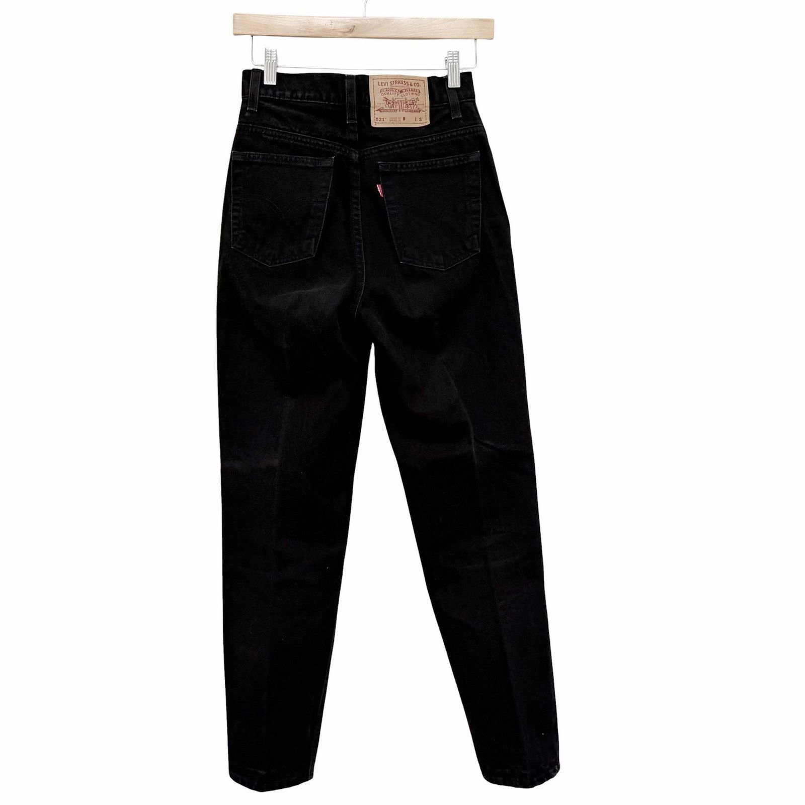 Levi's Vintage Levis 521 Black Tapered Leg High Waisted Jeans Sz 25 Size 25" / US 0 / IT 36 - 5 Thumbnail