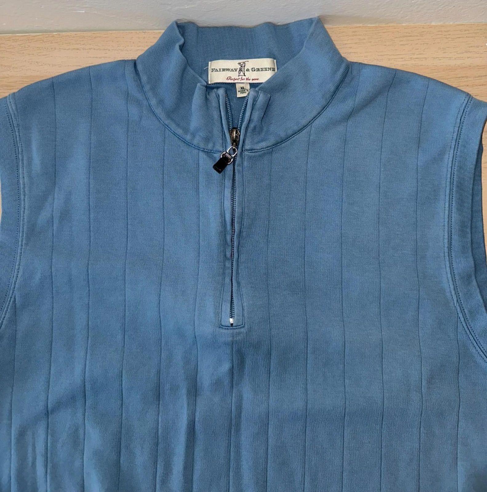 Designer Fairway & Greene Golf Vest Men’s XL, Baby Blue Performance Size ONE SIZE - 3 Thumbnail