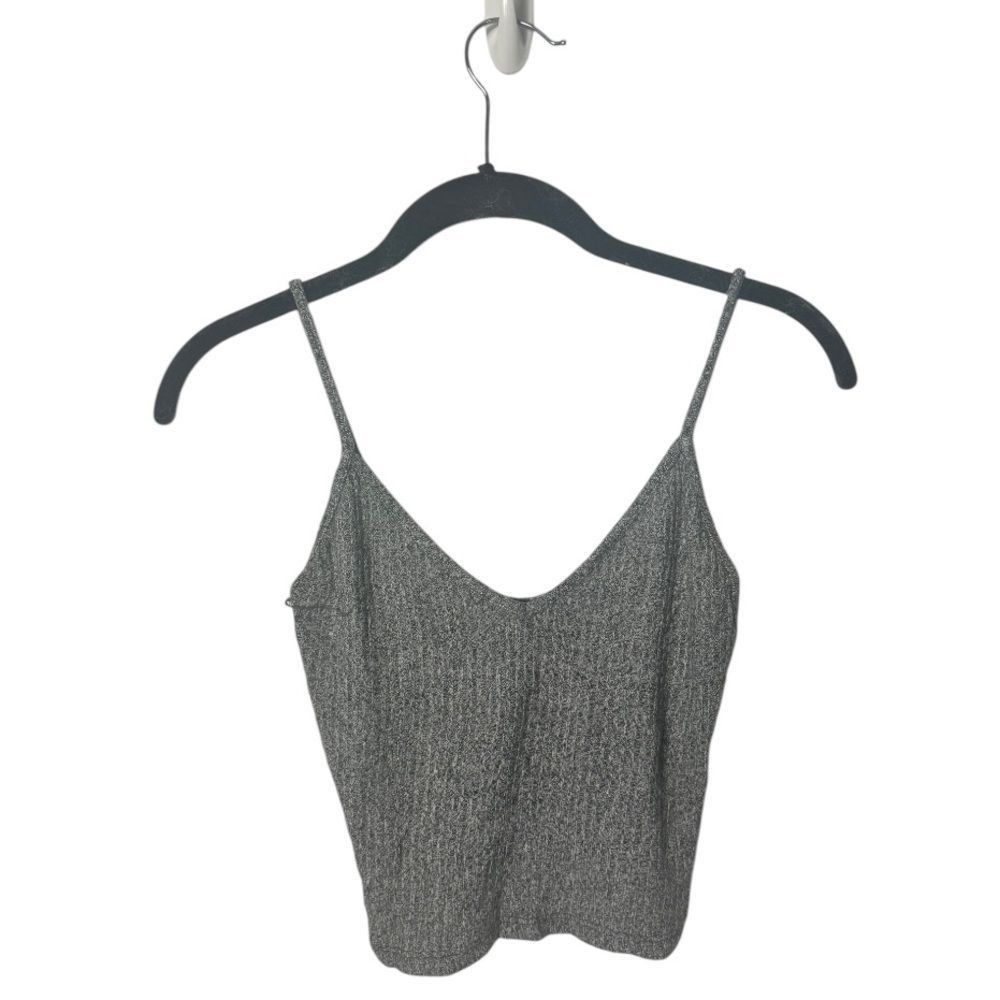 Brandy Melville Brandy Melville Gray Ribbed Knit Cropped Tank Top One Size S Size ONE SIZE - 2 Thumbnail