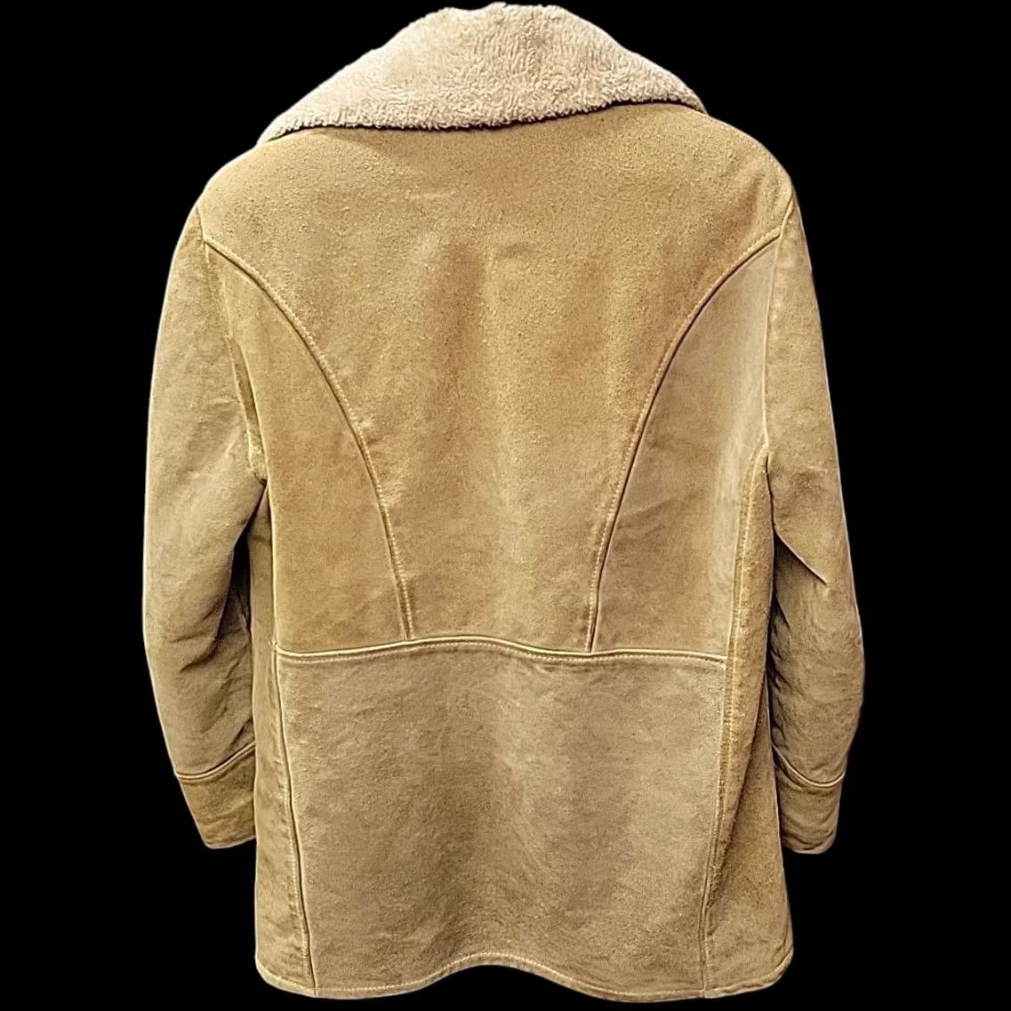 Vintage VTG Suede Leather Sherpa Lined Coat Mens M Tan Western Ranch USA Jacket Size US M / EU 48-50 / 2 - 2 Thumbnail