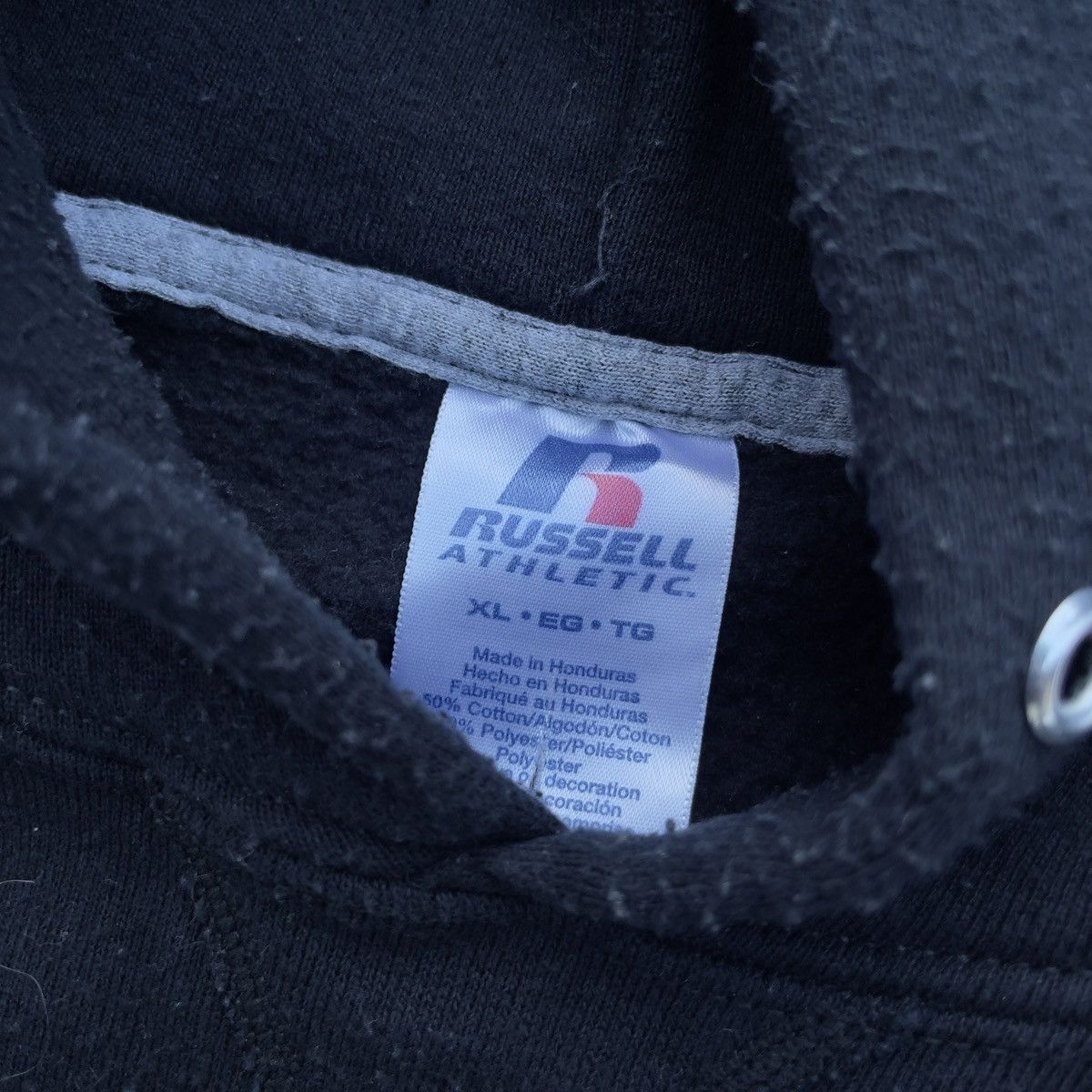 Russell Athletic × Vintage Vtg Y2K RUSSELL ATHLETIC Blank Black Hoodie Size US XL / EU 56 / 4 - 6 Thumbnail
