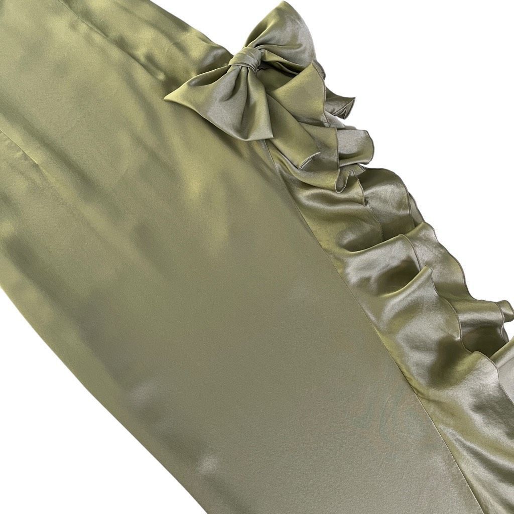 Alessandra Rich Alessandra Rich Ruffle Gown in Olive Green Size XS / US 0-2 / IT 36-38 - 5 Thumbnail