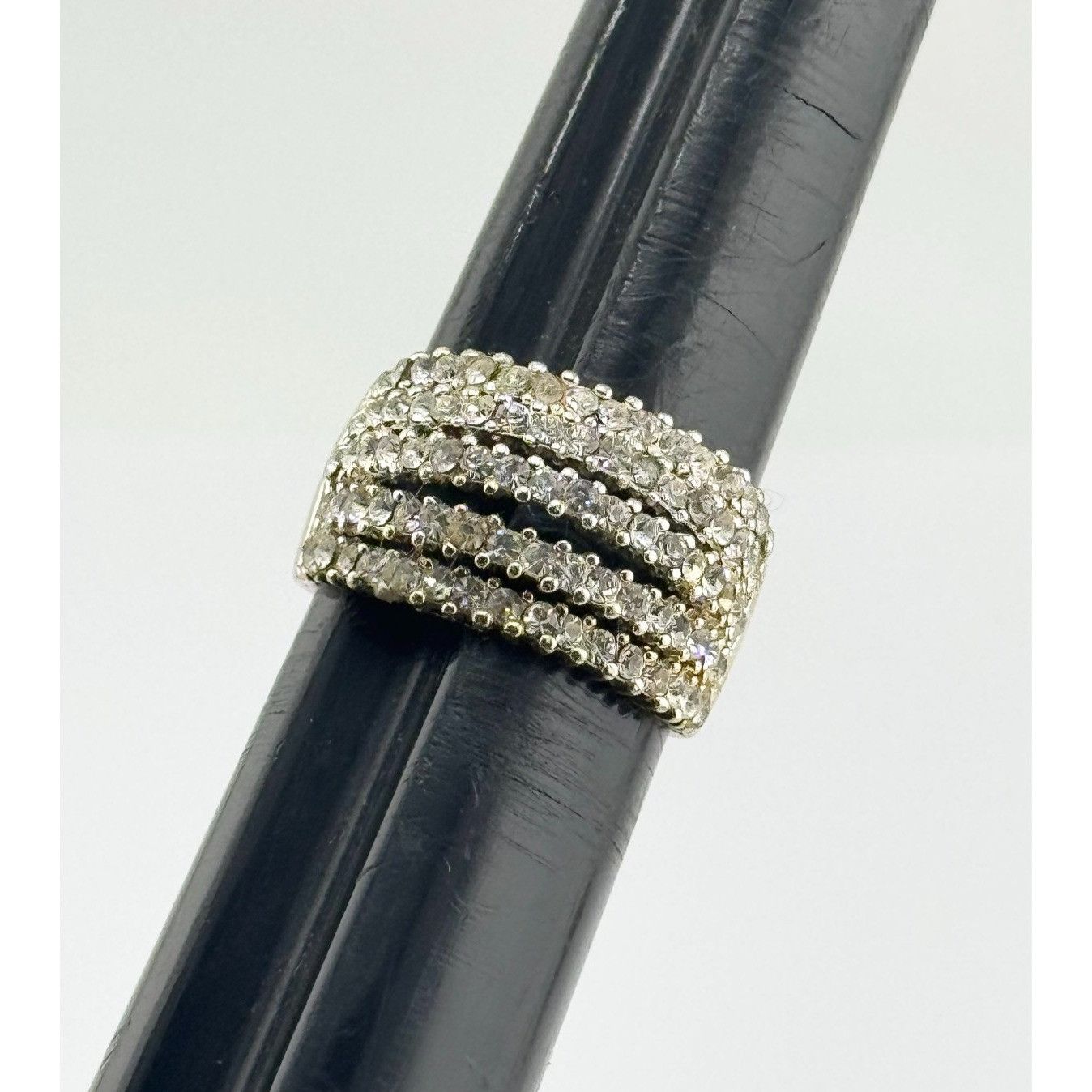 Vintage Vintage CZ stone band ring size 9 Size ONE SIZE - 1 Thumbnail