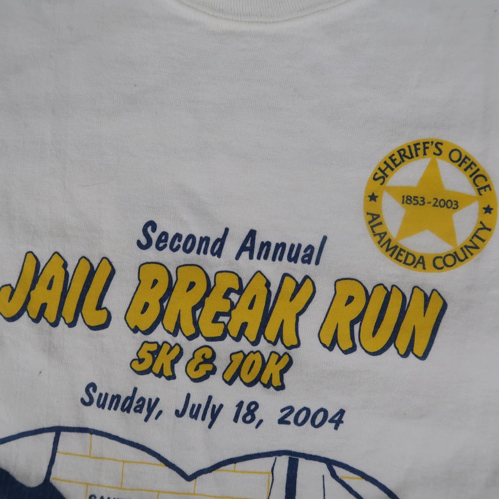 Hanes VINTAGE Hanes Santa Rita County Jail Running T-Shirt Men Medium White 90s Vintage Outdoor Festival Size US M / EU 48-50 / 2 - 4 Thumbnail
