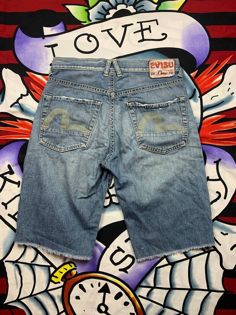 Evisu Evisu Italy denim logo shorts Size 31 Japanese brand Y2K Size US 31 - 1 Thumbnail