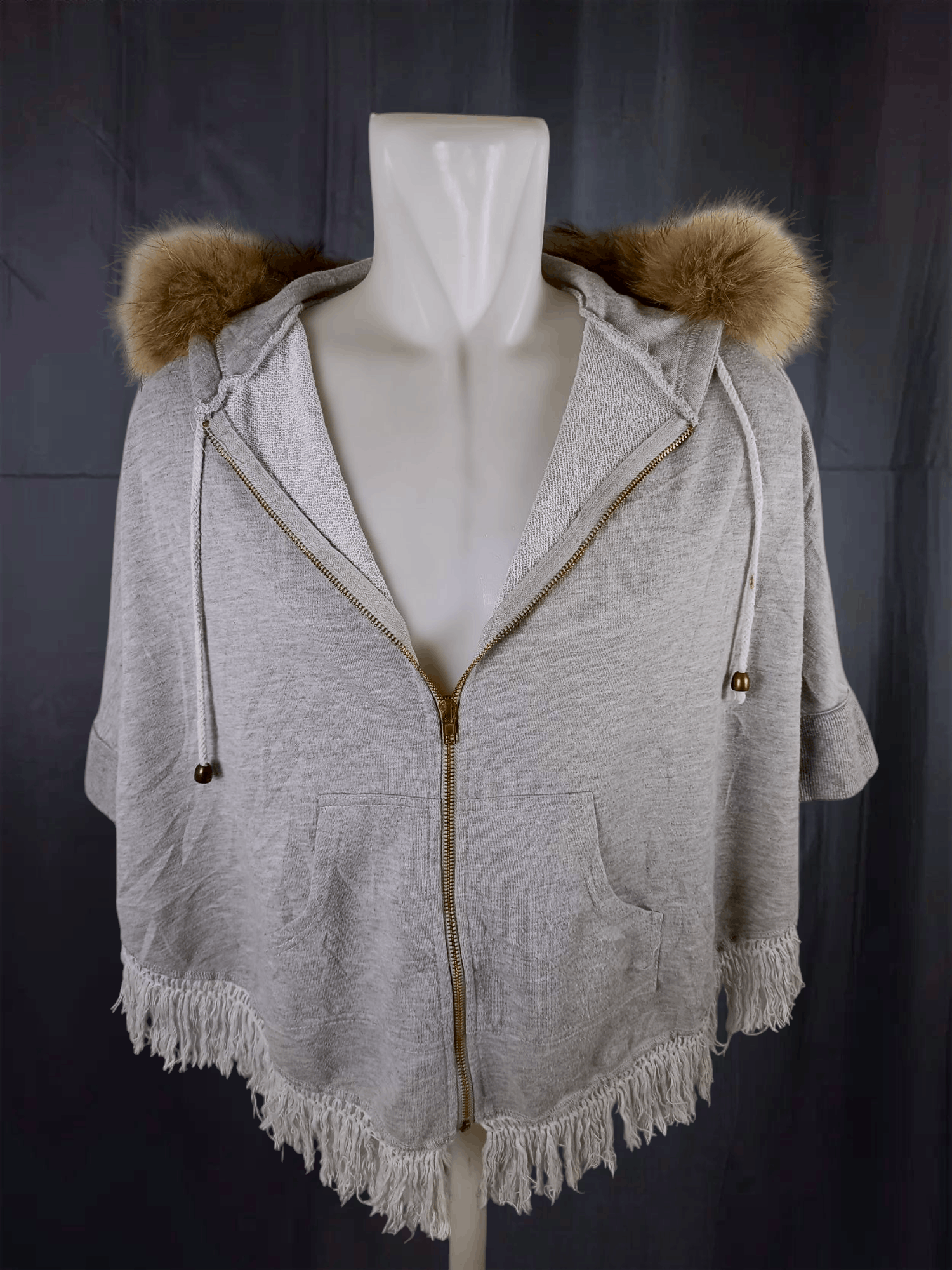 Japanese Brand × Le Grande Bleu (L.G.B.) "F" Vintage Fur Zipper Hoodie Tassel Poncho Size US L / EU 52-54 / 3 - 25 Thumbnail