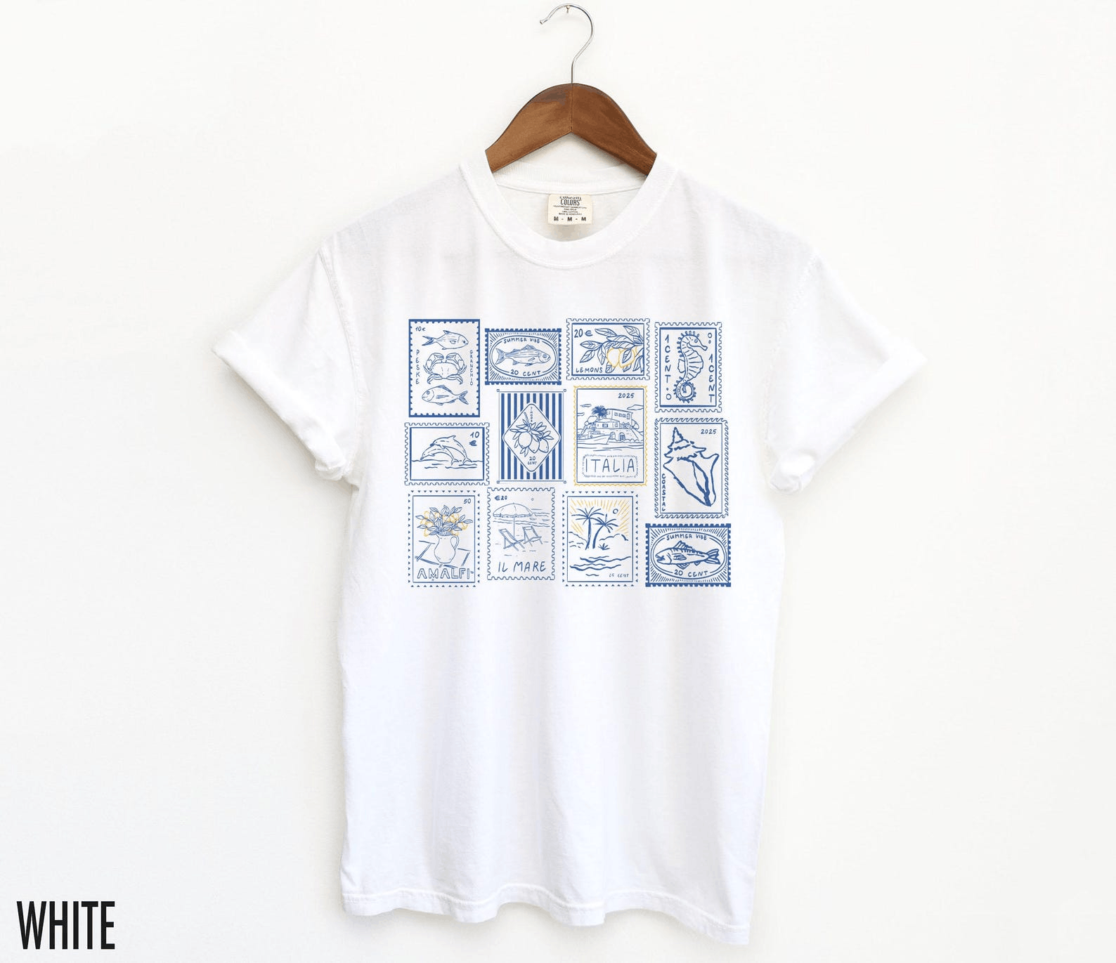 Other Stamps Shirt | Summer Stamps Tee | Travel Stamp T-Shirt Size S / US 4 / IT 40 - 1 Thumbnail