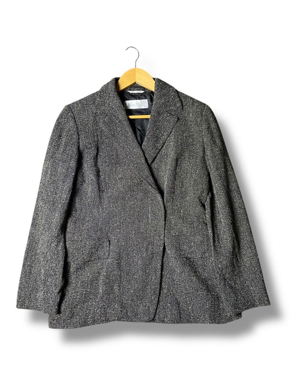 Japanese Brand Vintage Max Mara Wool Blend Hidden Button Blazer (157) Size US XXS / EU 40 - 1 Thumbnail