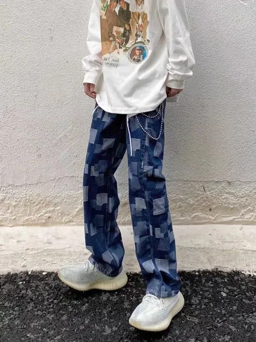 Japanese Brand × Jean High street plaid wide leg draped dad jeans Size US 30 / EU 46 - 3 Thumbnail