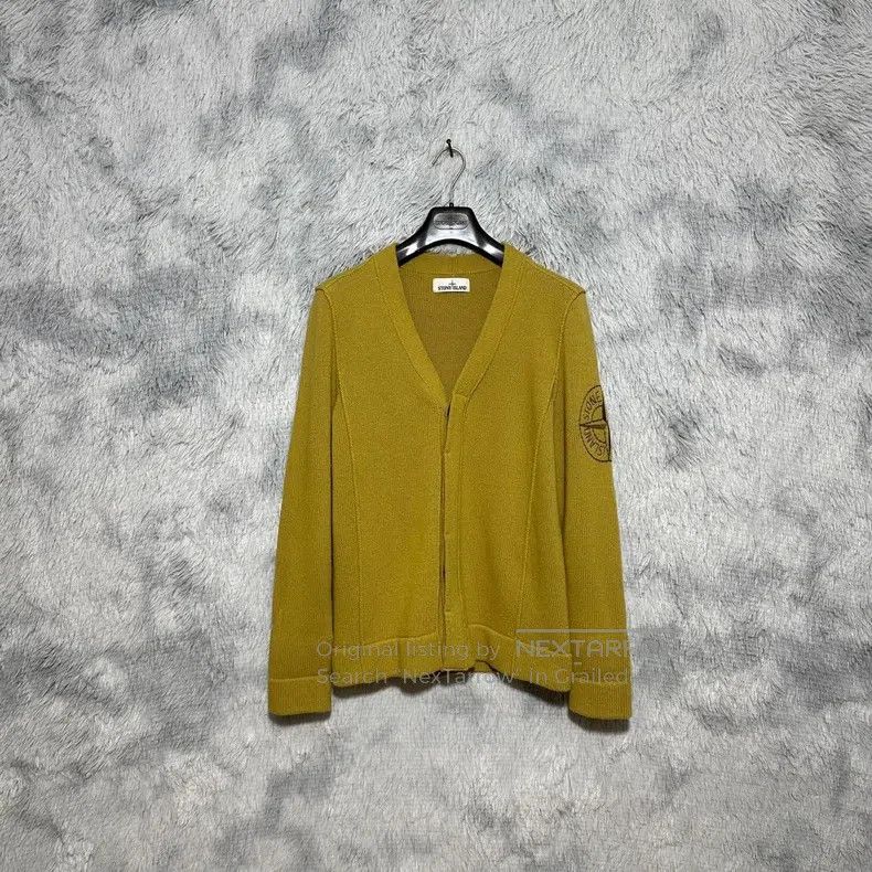 Stone Island Stone Island Embroidered Compass Logo Knit Jacket, Yellow, Size US M / EU 48-50 / 2 - 6 Thumbnail