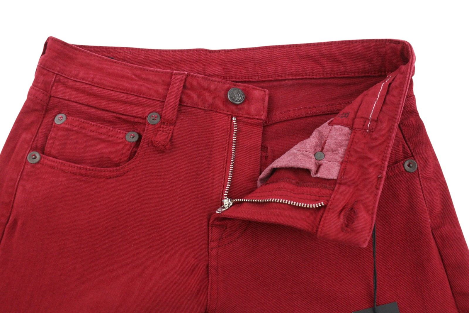 R13 BOY STRAIGHT 27 Vivid Red Stretch Cropped Ankle 86355 Size 27" / US 4 / IT 40 - 5 Thumbnail