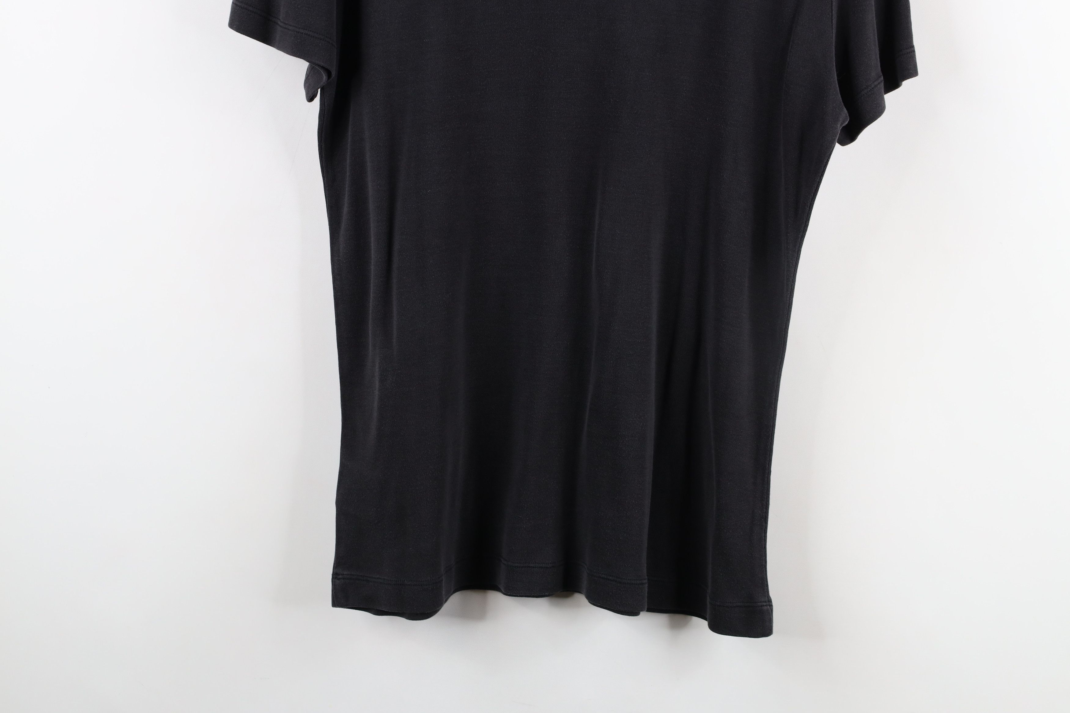 Vintage Vintage 90s Streetwear Blank Cropped Silk T-Shirt Black Size L / US 10 / IT 46 - 12 Thumbnail