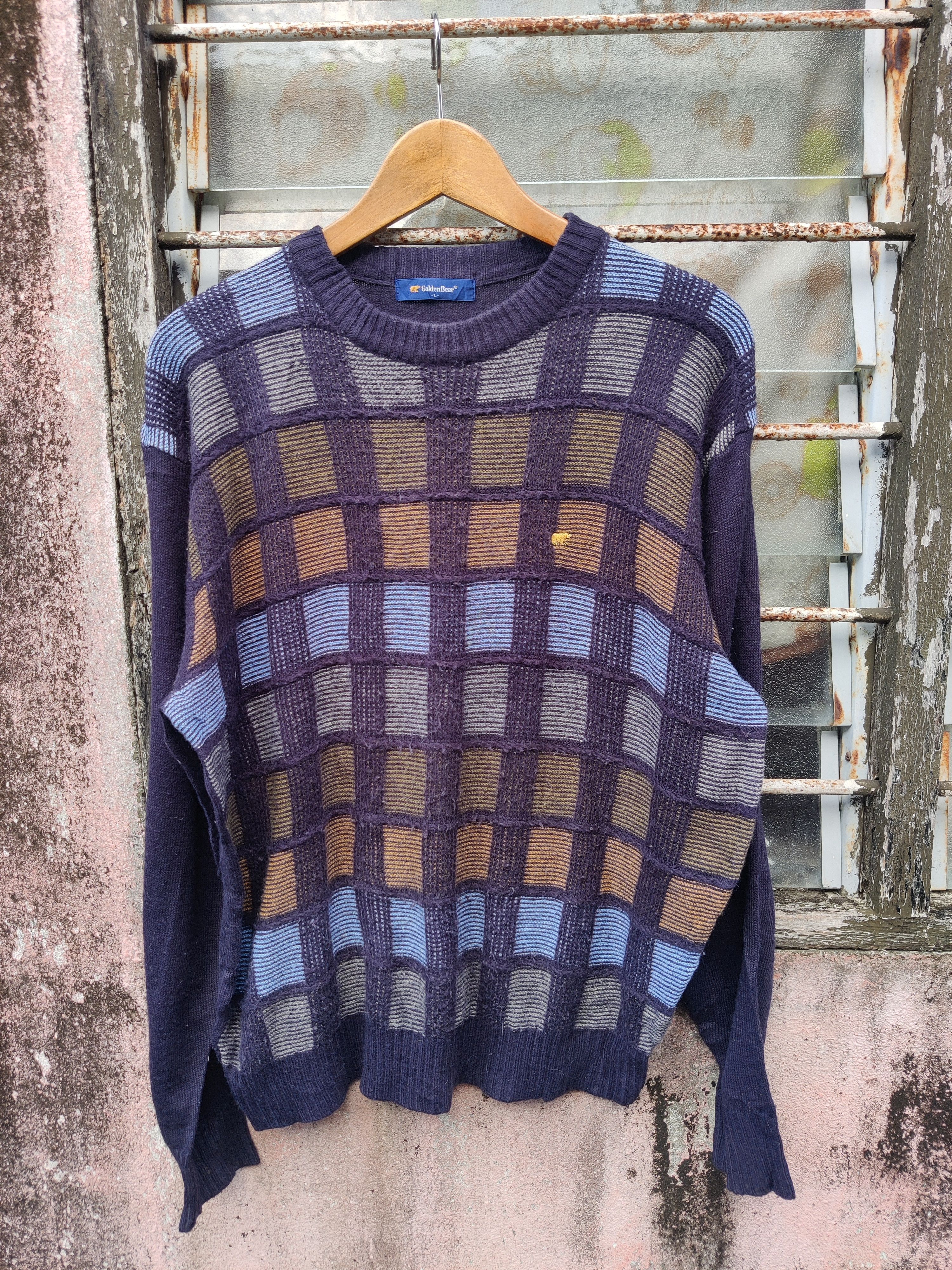 Golden Bear Vintage Golden Bear Checkers Knitwear Sweatshirt Size US L / EU 52-54 / 3 - 2 Thumbnail