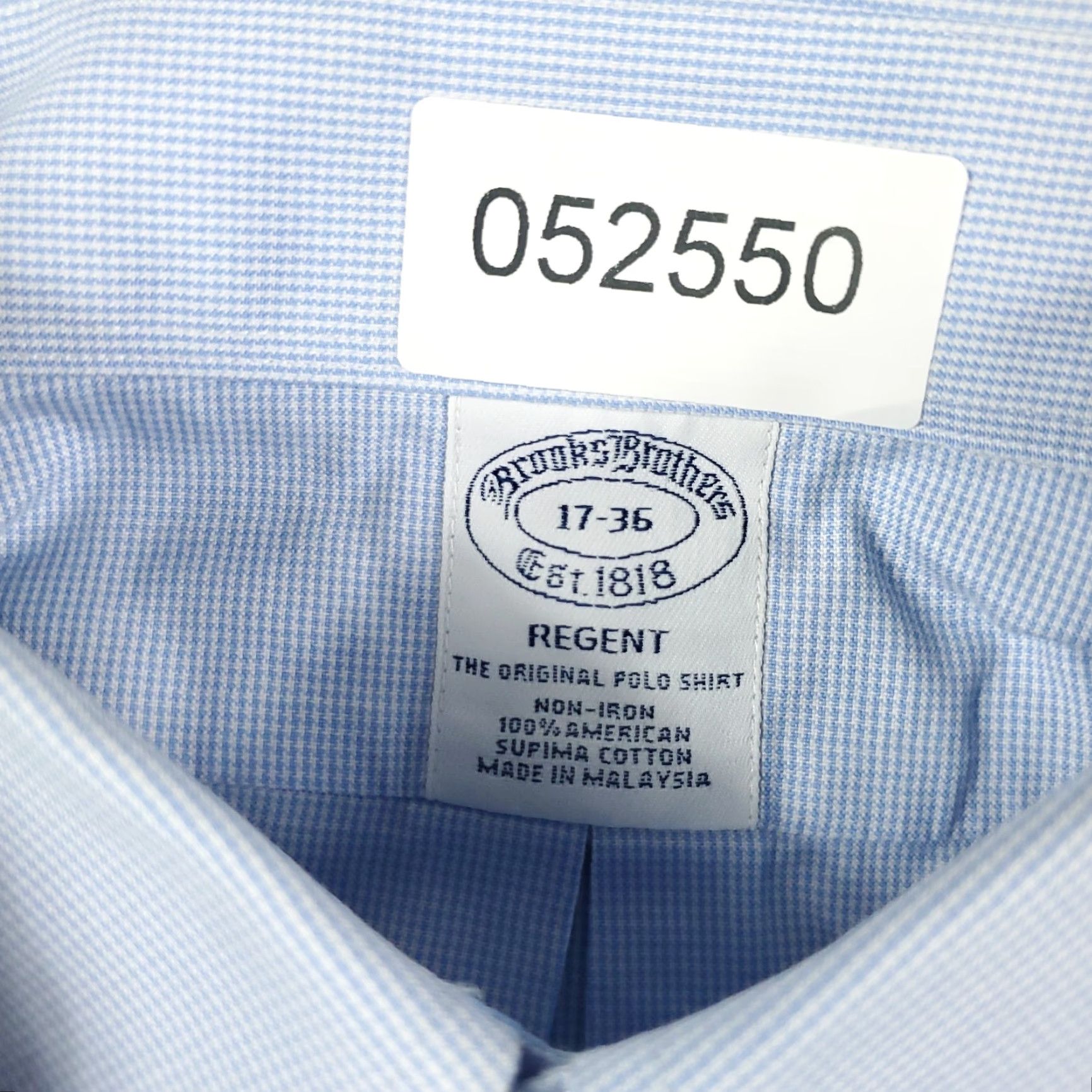 Brooks Brothers VINTAGE Brooks Brothers Dress Shirt Men Size 17 Blue Cotton Long Sleeve Business Casual Formal Size 46R - 6 Thumbnail