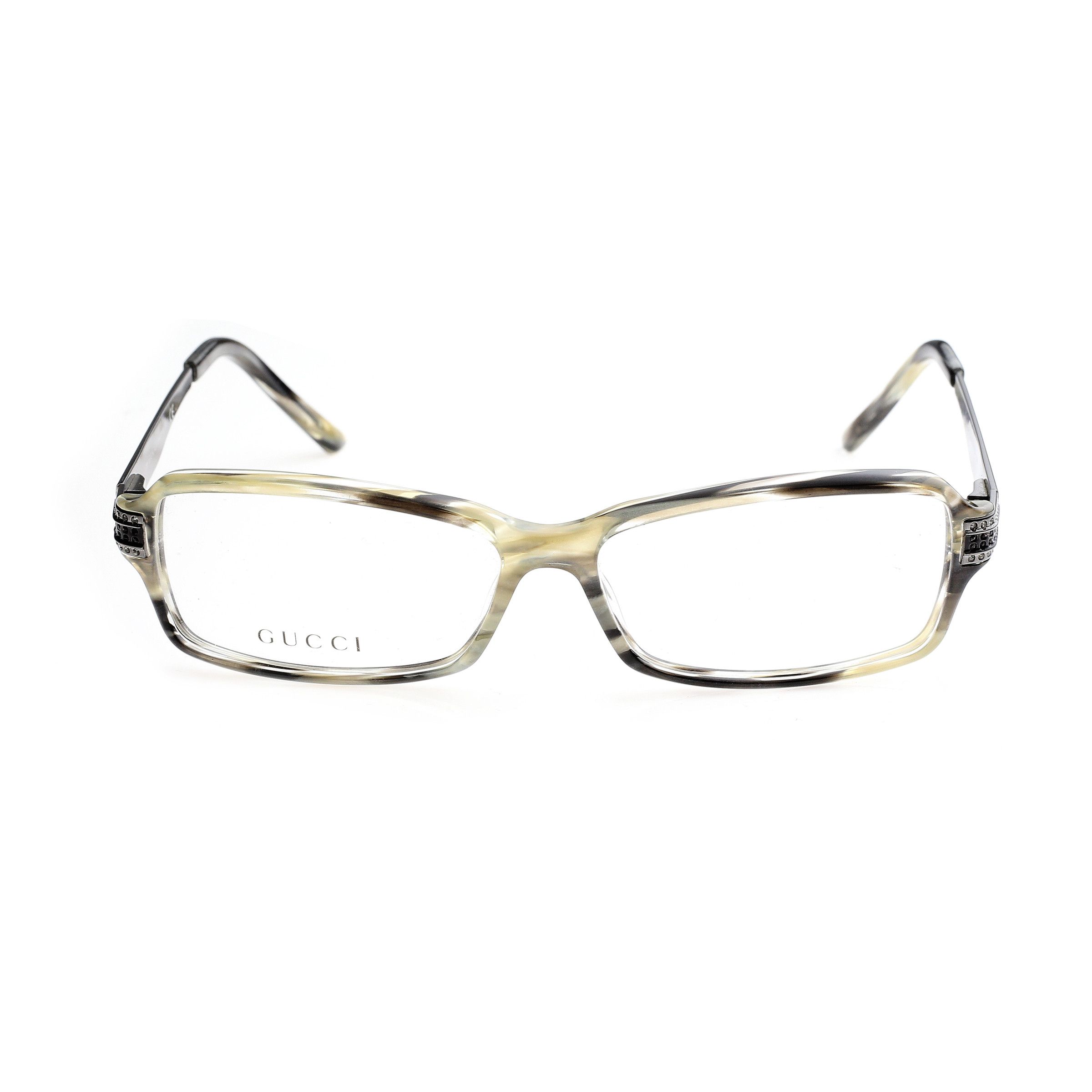 Gucci Gucci '00s Green Crystals Rectangular Frame Glasses Size ONE SIZE - 1 Thumbnail