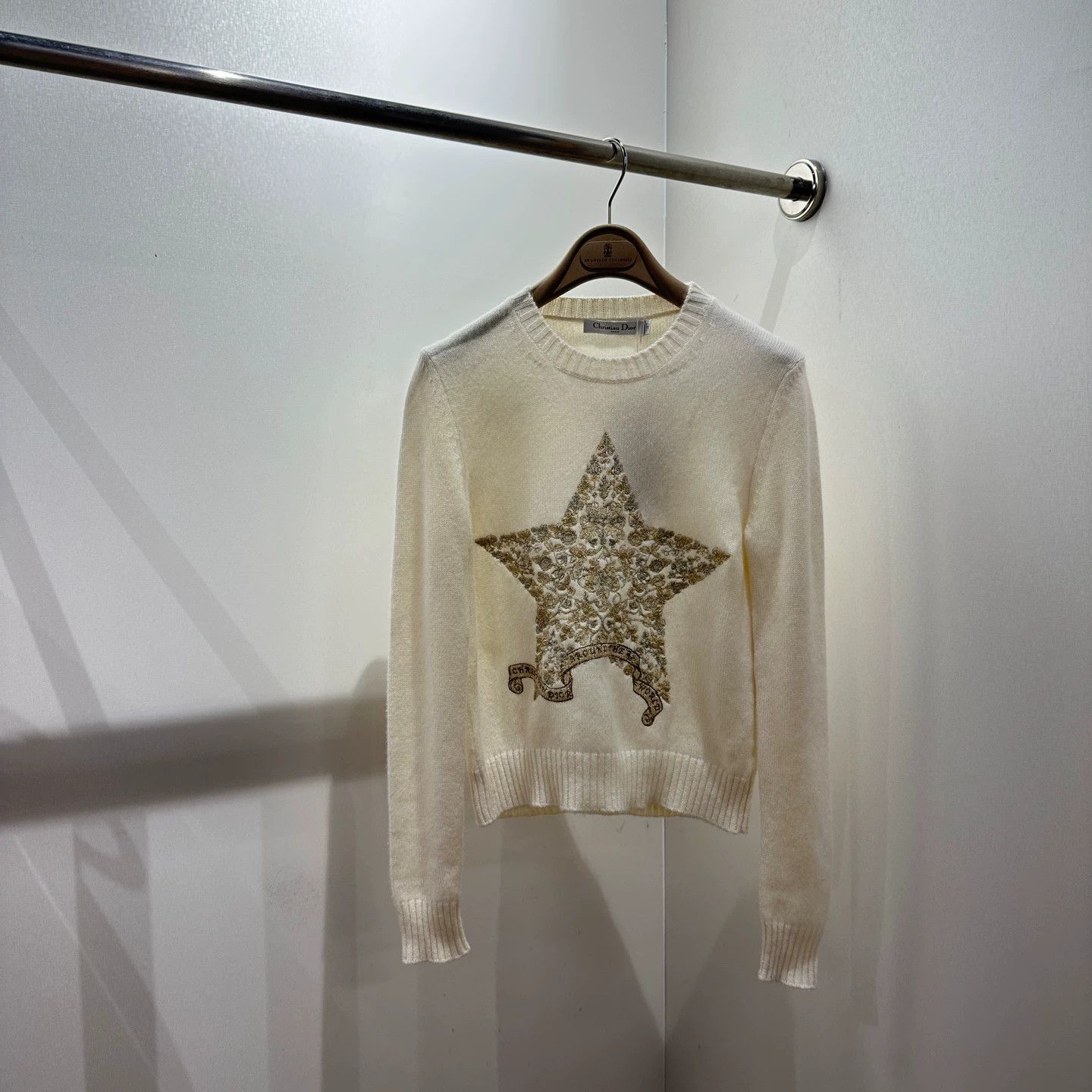Christian Dior Monsieur Dior 25SS Starburst Embroidered Cashmere Sweater 36 Size XS / US 0-2 / IT 36-38 - 1 Thumbnail