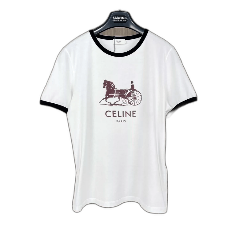 Celine Celine Short Sleeve Horse Print Top Size L / US 10 / IT 46 - 1 Thumbnail