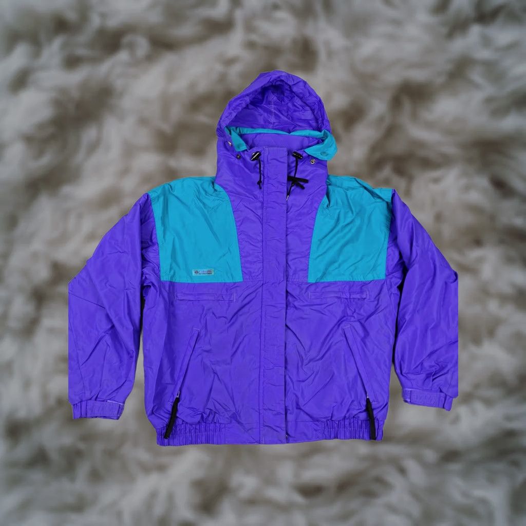 Vintage VINTAGE Columbia Jacket Womens XL Purple Hooded Windbreaker Zipped Pockets 90s Size XL / US 12-14 / IT 48-50 - 1 Thumbnail