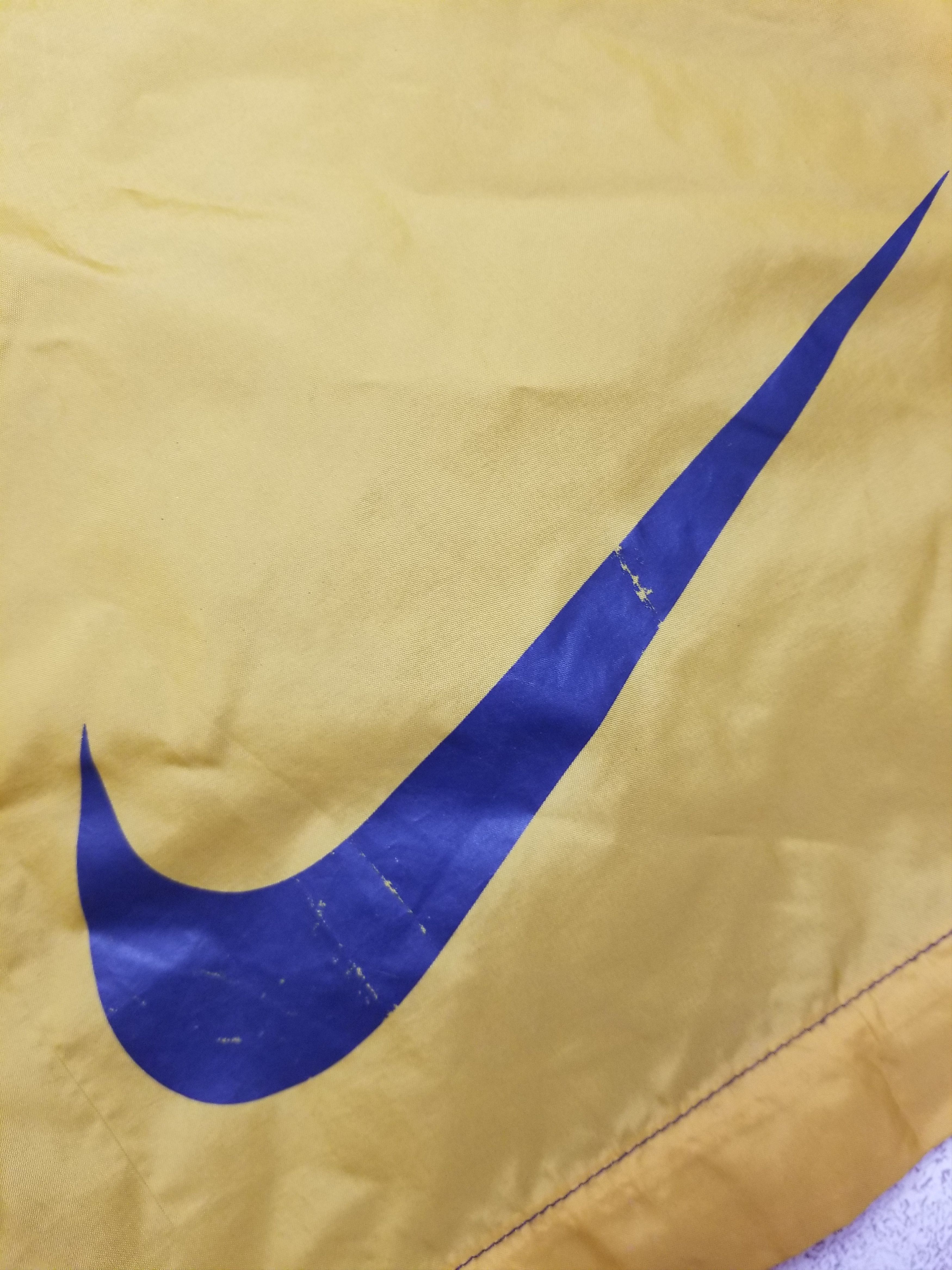 Nike Vintage Nike 90s Windbreaker Jacket Lined Navy Blue Mustard Size US XL / EU 56 / 4 - 24 Thumbnail