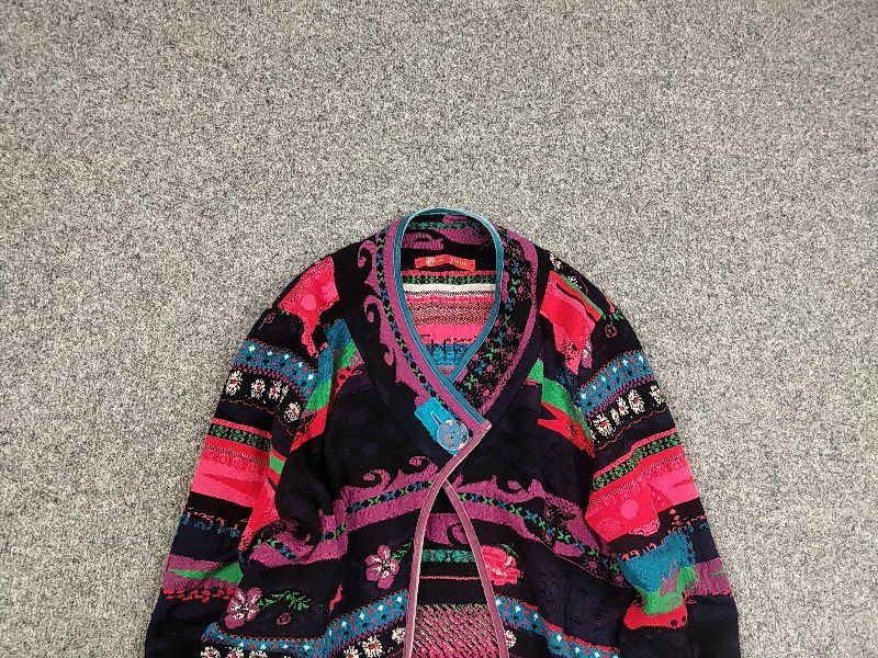 Designer Oliver Philips Floral pattern Merino wool Cropped Cardigan Size S / US 4 / IT 40 - 8 Thumbnail