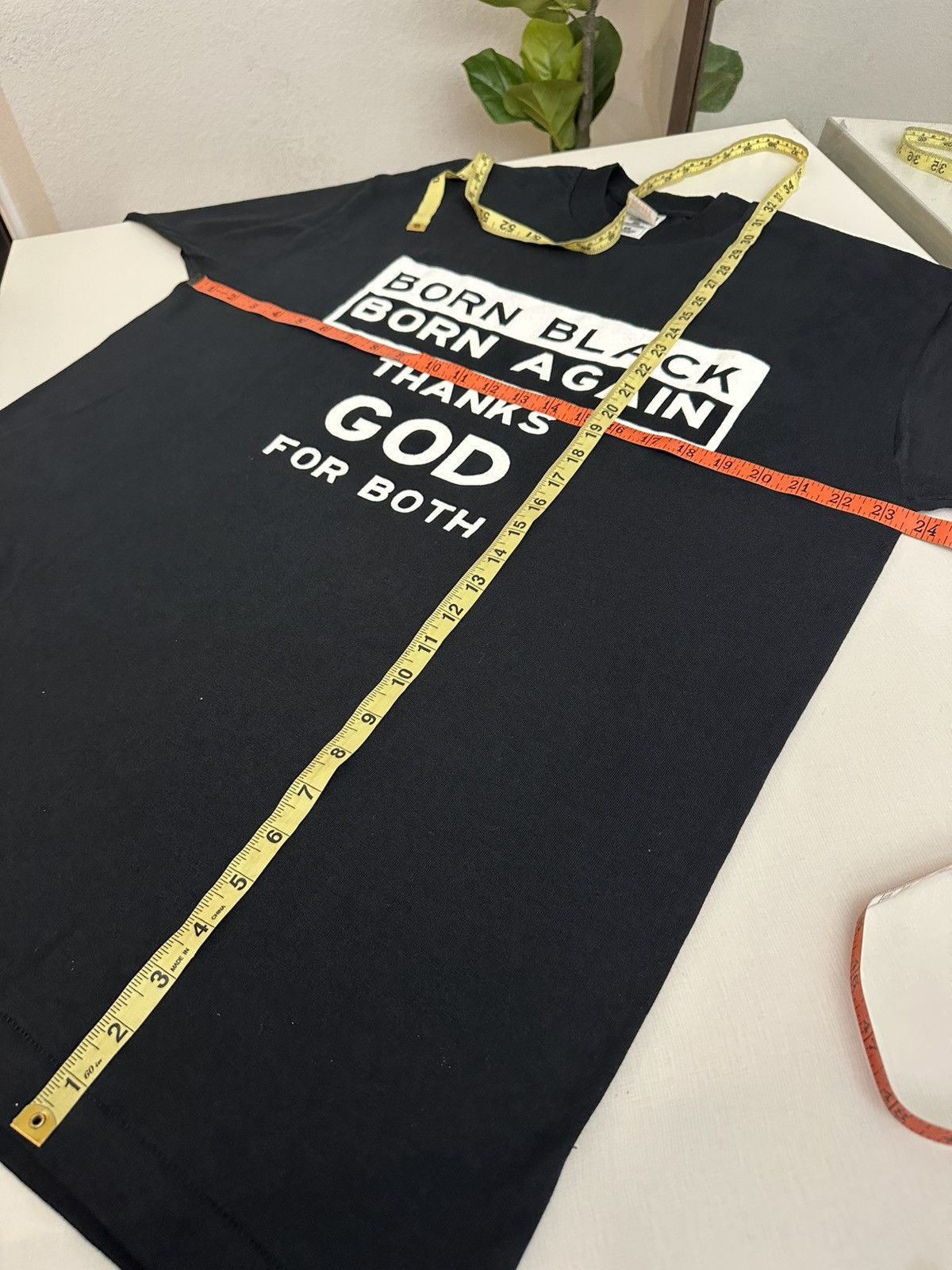 Fruit Of The Loom × Vintage Vintage 90s Mens XL Born Black Born Again Religious TShirt Size US XL / EU 56 / 4 - 5 Thumbnail