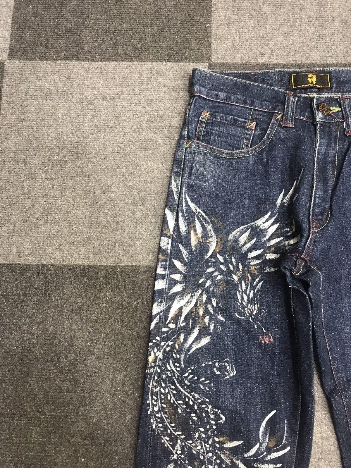 Japanese Brand 💥ARCHIVAL JAPAN💥Archival Flying Pheonix ZEN DENIM F706 Size US 27 - 6 Thumbnail