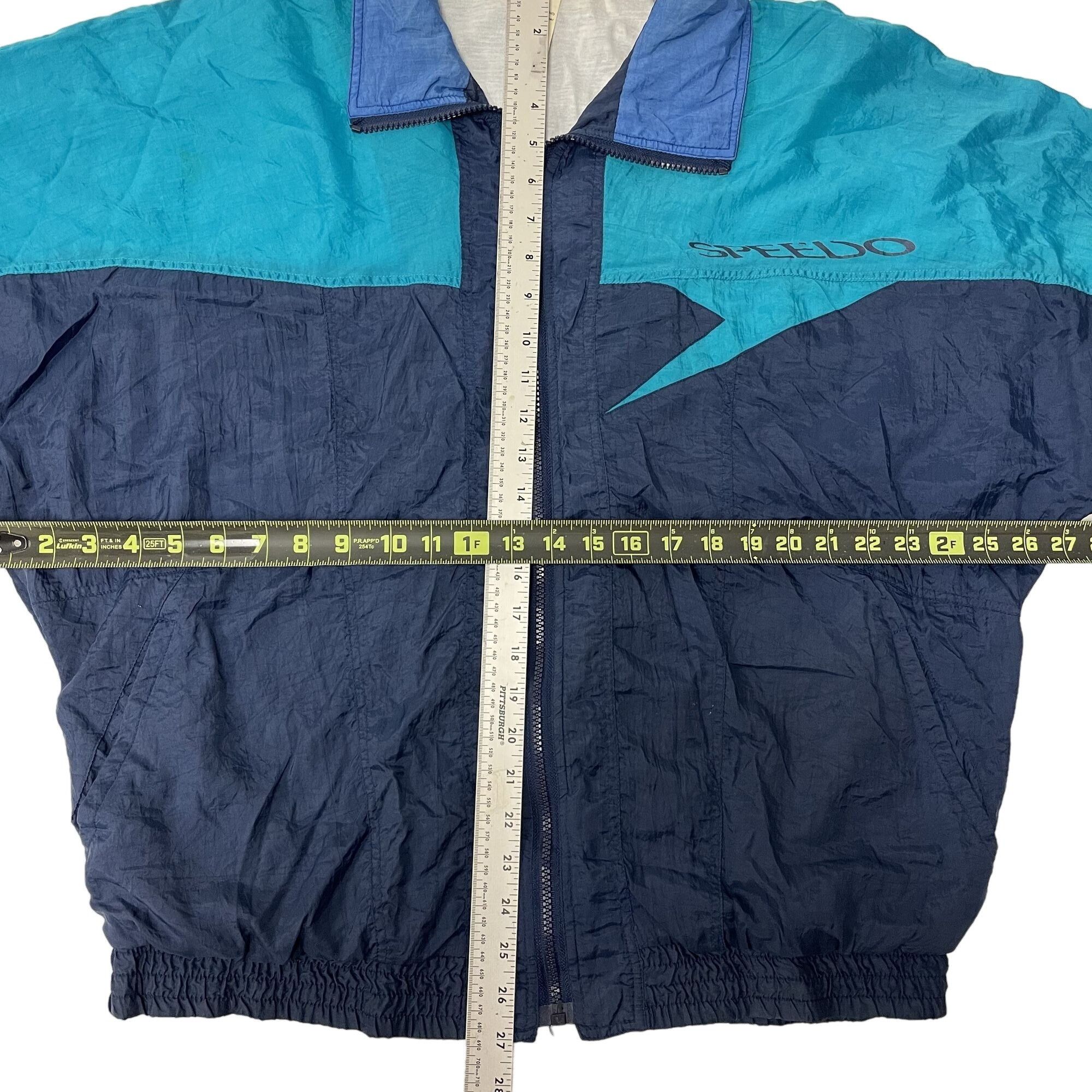 Speedo Vtg Speedo Blue GEOMETRIC Nylon COLORBLOCK Track Jacket Size US M / EU 48-50 / 2 - 7 Thumbnail