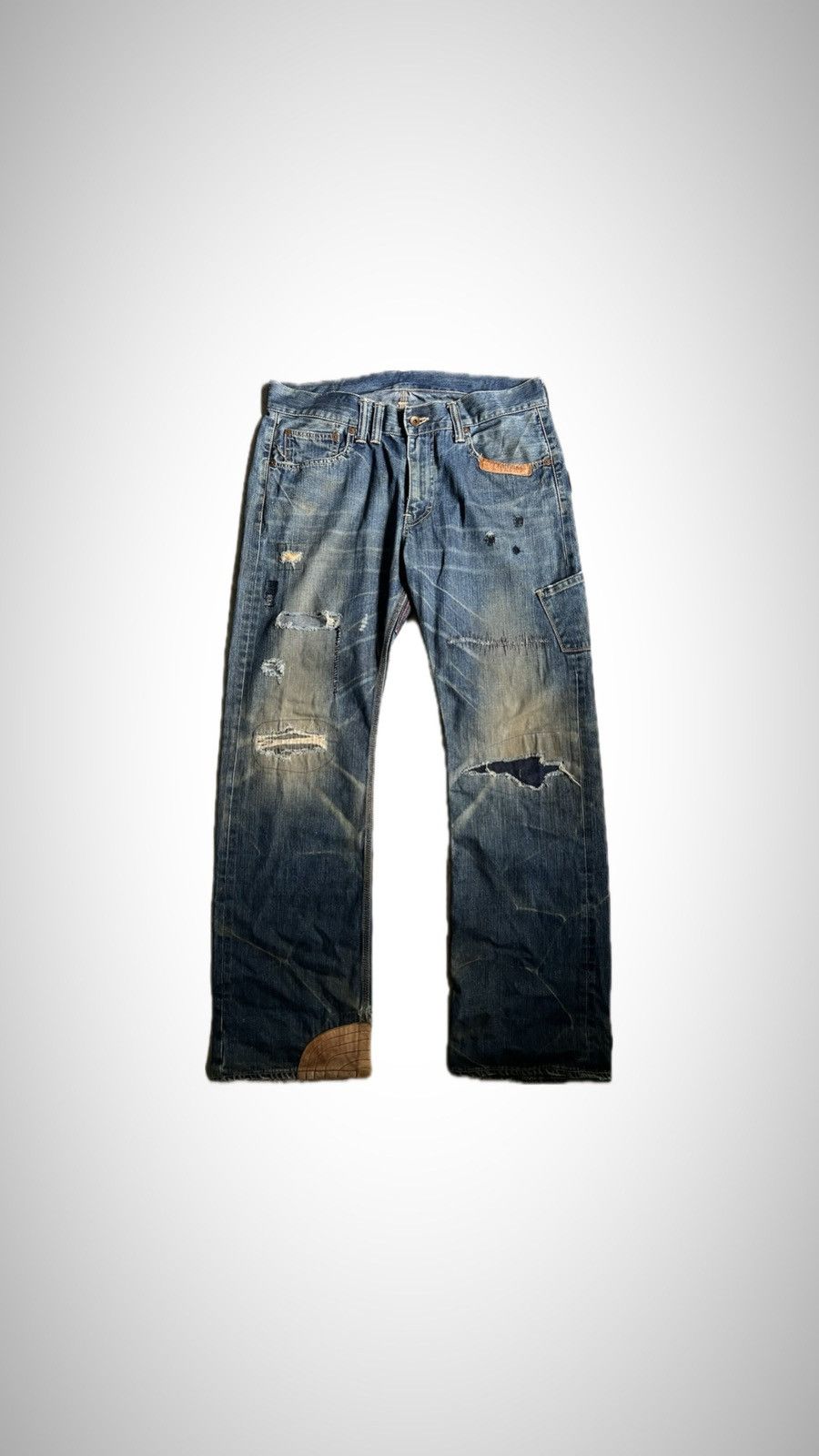 image of Anachronorm Anachronom Patched “Vintage” Denim in Blue, Men's (Size 34)