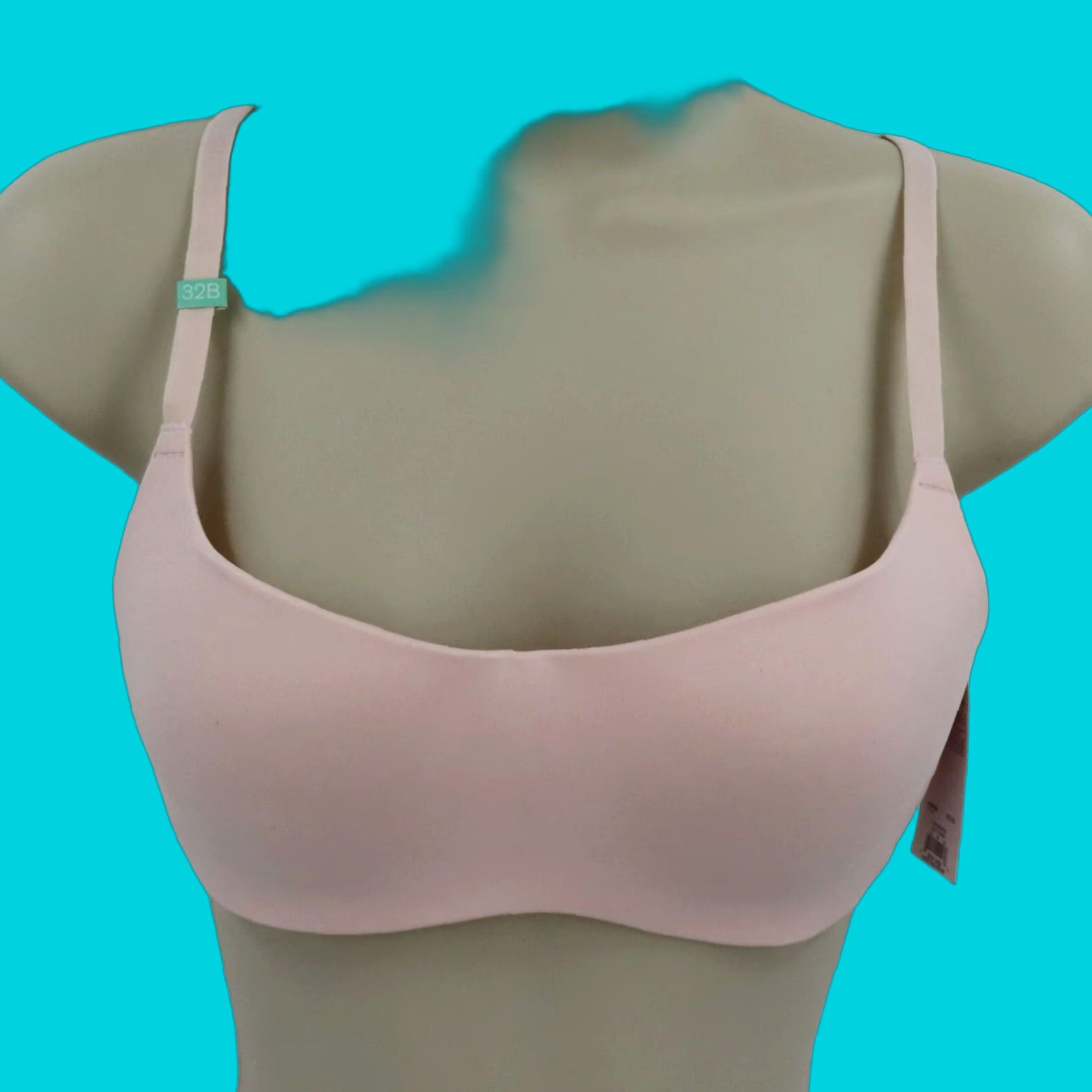 Vintage SO 32B Pink Solid Perfect Wirefree Bra Padded Wireless Convertible Straps NEW Size ONE SIZE - 1 Thumbnail