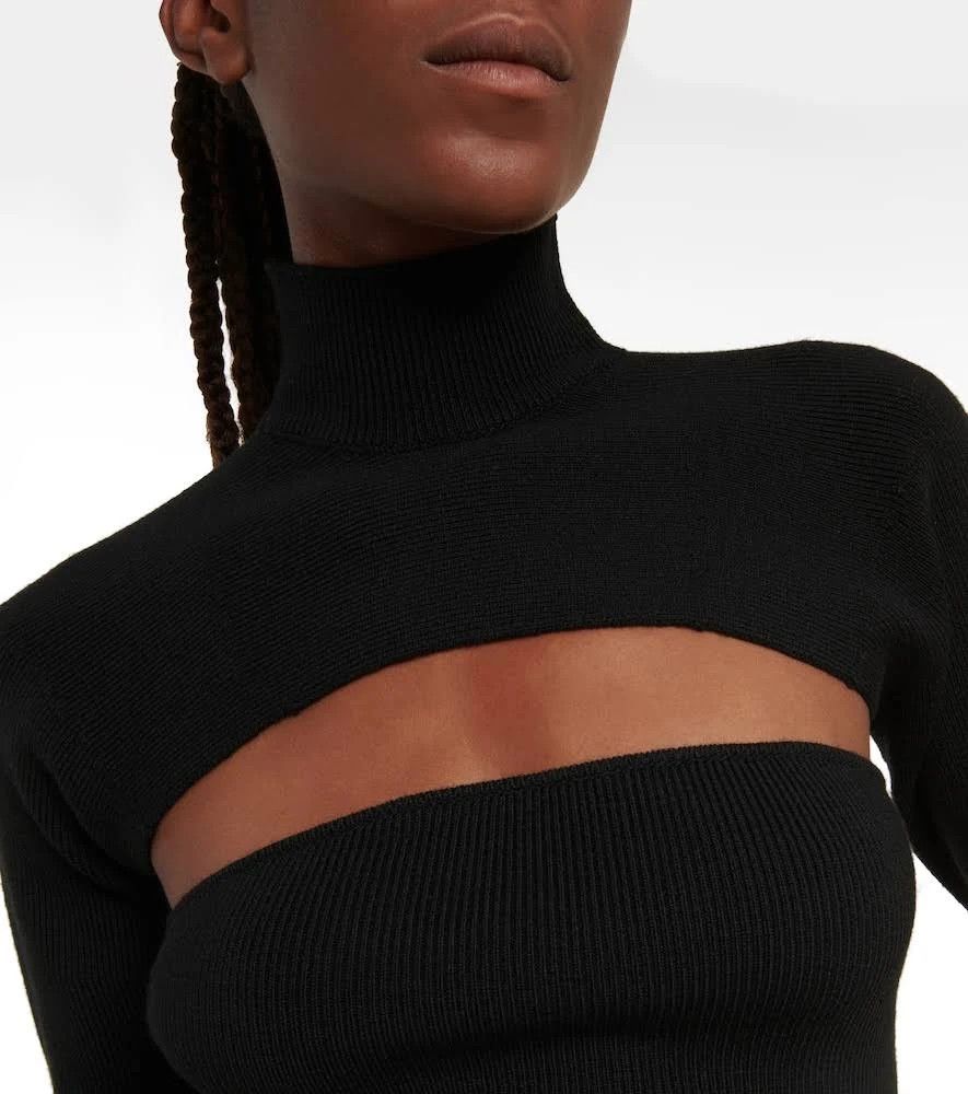 Tom Ford o1loc1c0924 MAK1157 Two-piece Turtleneck Knitted Top Black Size XS / US 0-2 / IT 36-38 - 2 Thumbnail